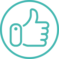 Thumbs up icon inside a circle