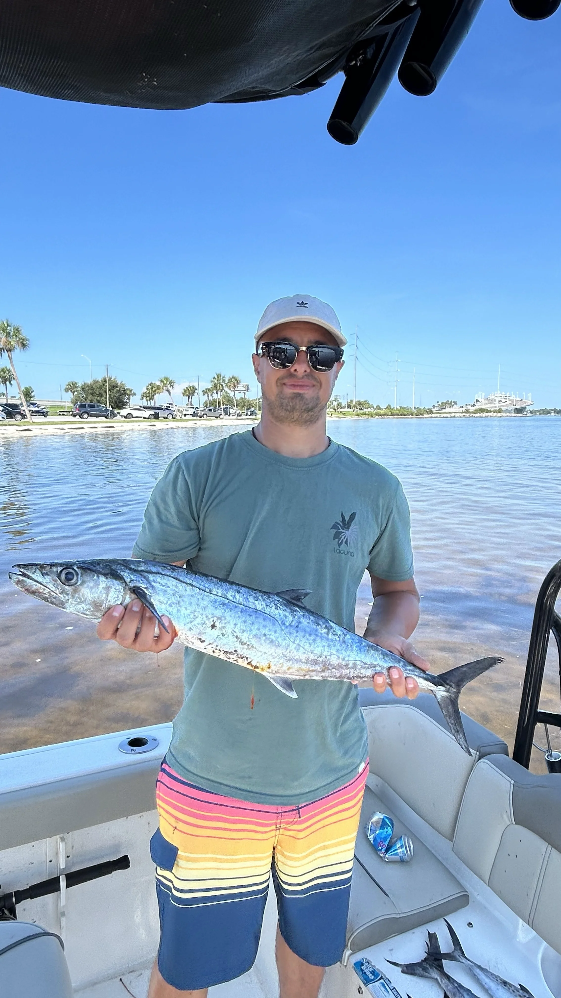 Man with his King Mackerel catch in the Gulf