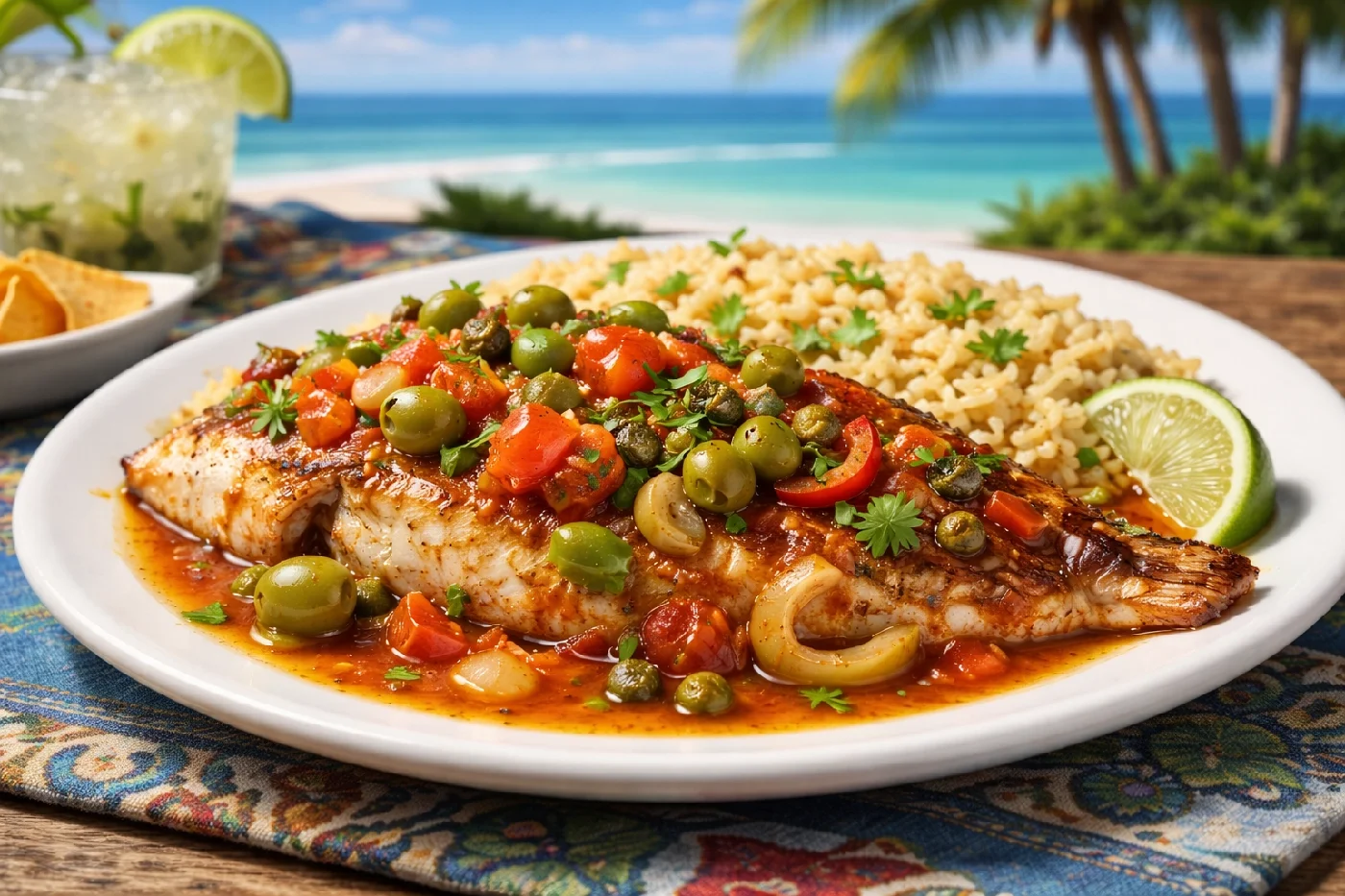 Plate of Red Snapper Veracruze