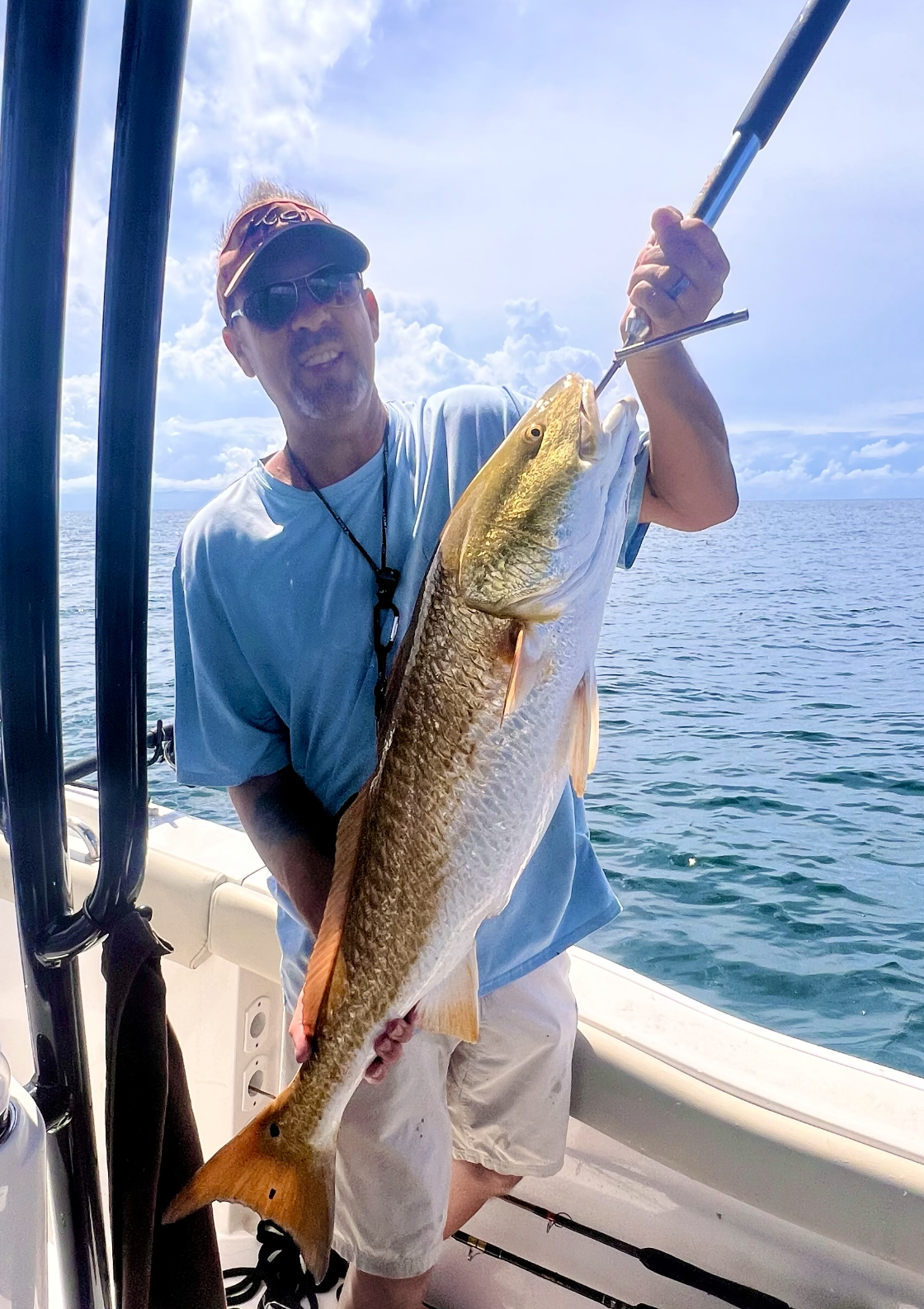 Captain Steve with large fishing caught in the gulf