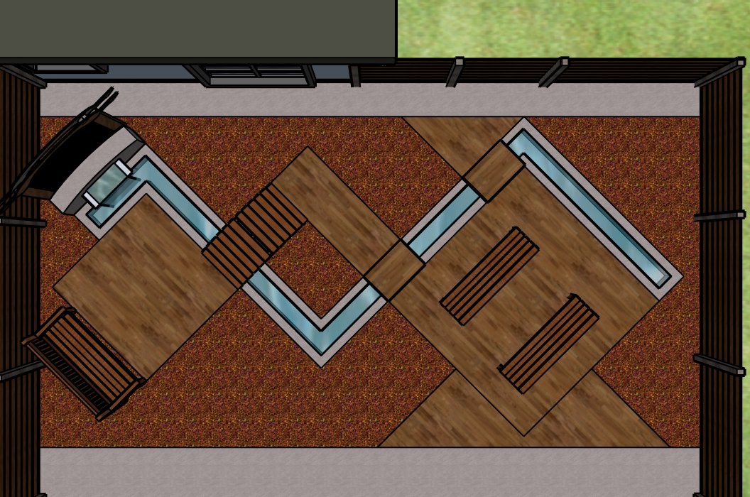 MODERN WATER GARDEN for Rectangular Plot