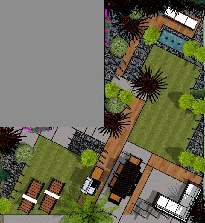 CONTEMPORARY CHIC - OPTION TWO for L-Shaped Lot