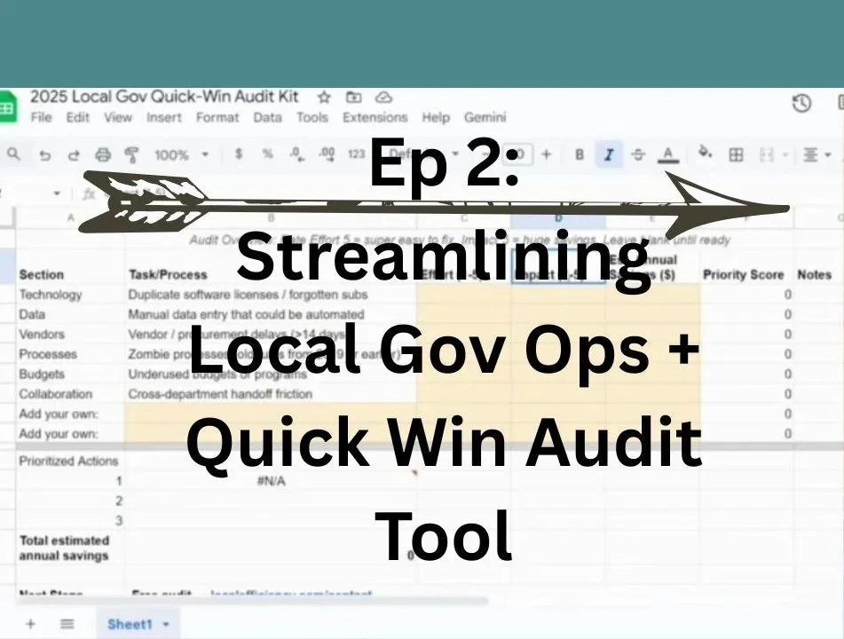 Ep. 2, 12.3.25: Streamlining Local Government Operations - Reclaim 20% Staff Time (3 Steps + Free Tool) — The Local Edge Podcast