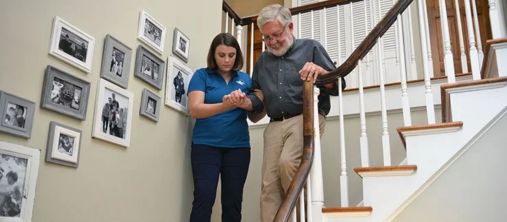 Oregon senior using a walker safely at home with fall prevention modifications