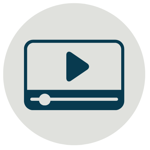 Video player icon with a play button in the center.