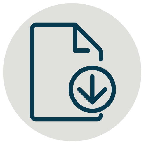 Icon of a document with a downward arrow indicating download