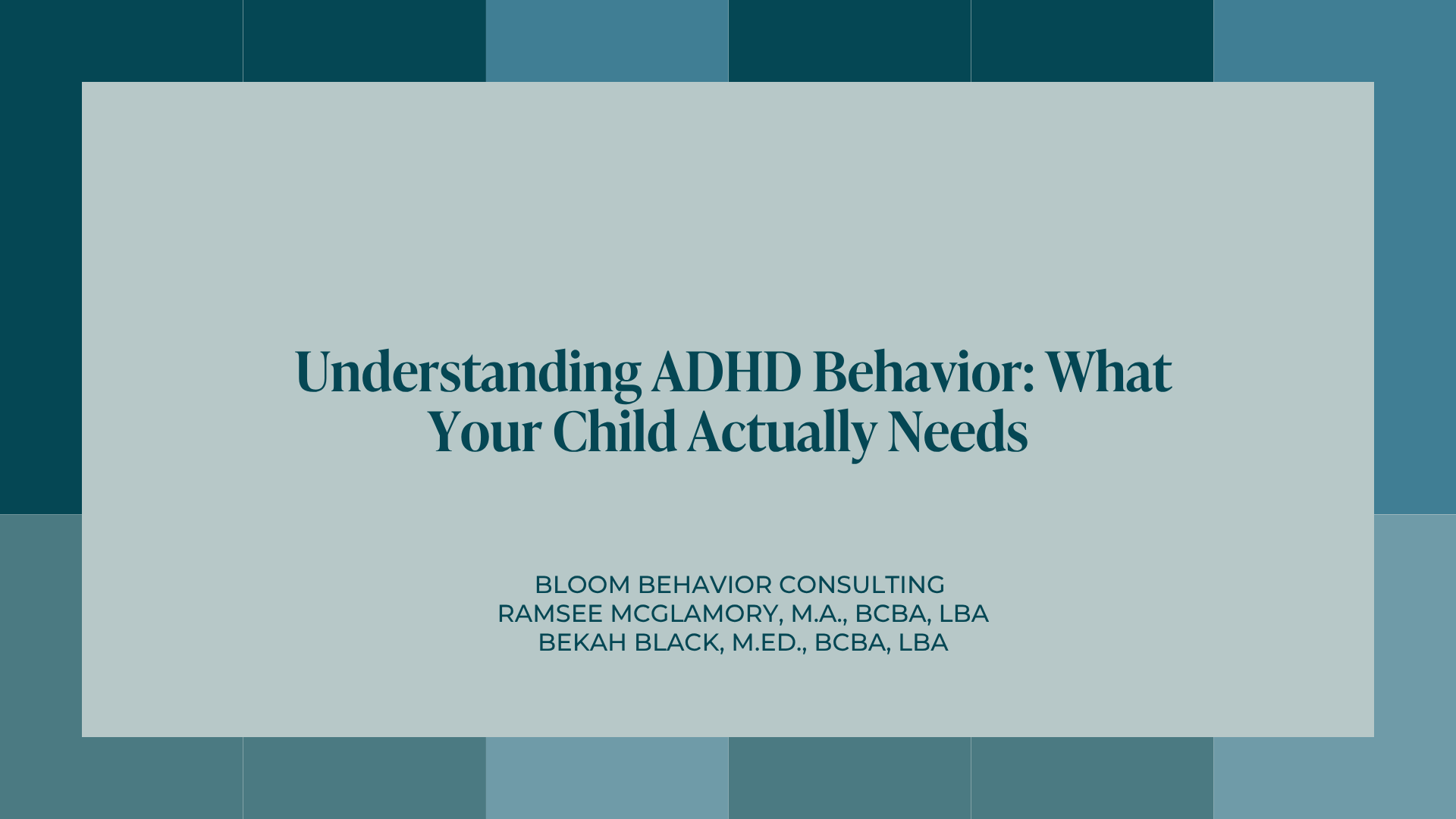 Understanding ADHD Behavior 57 minutes 