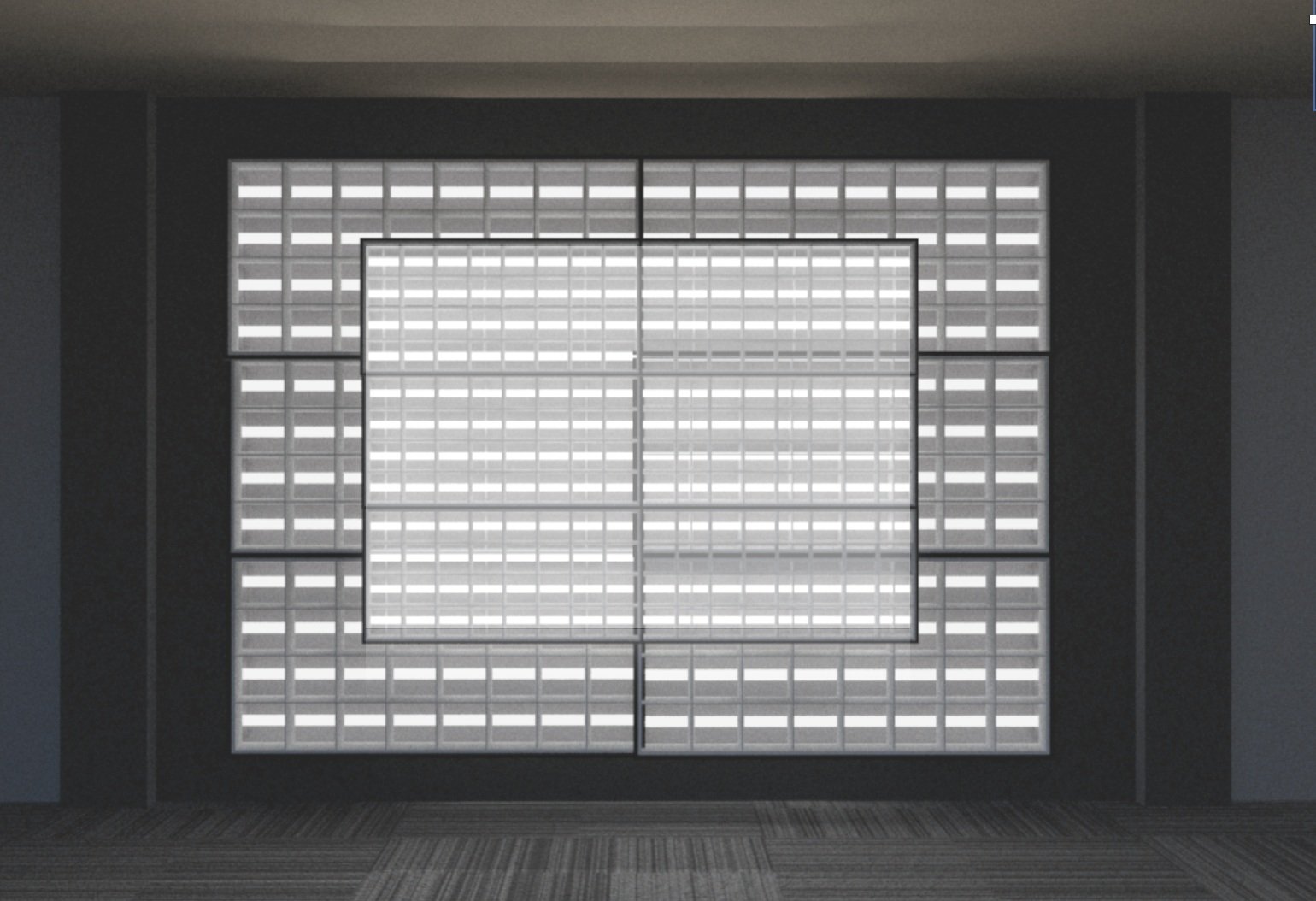 glass block window with light filtering through