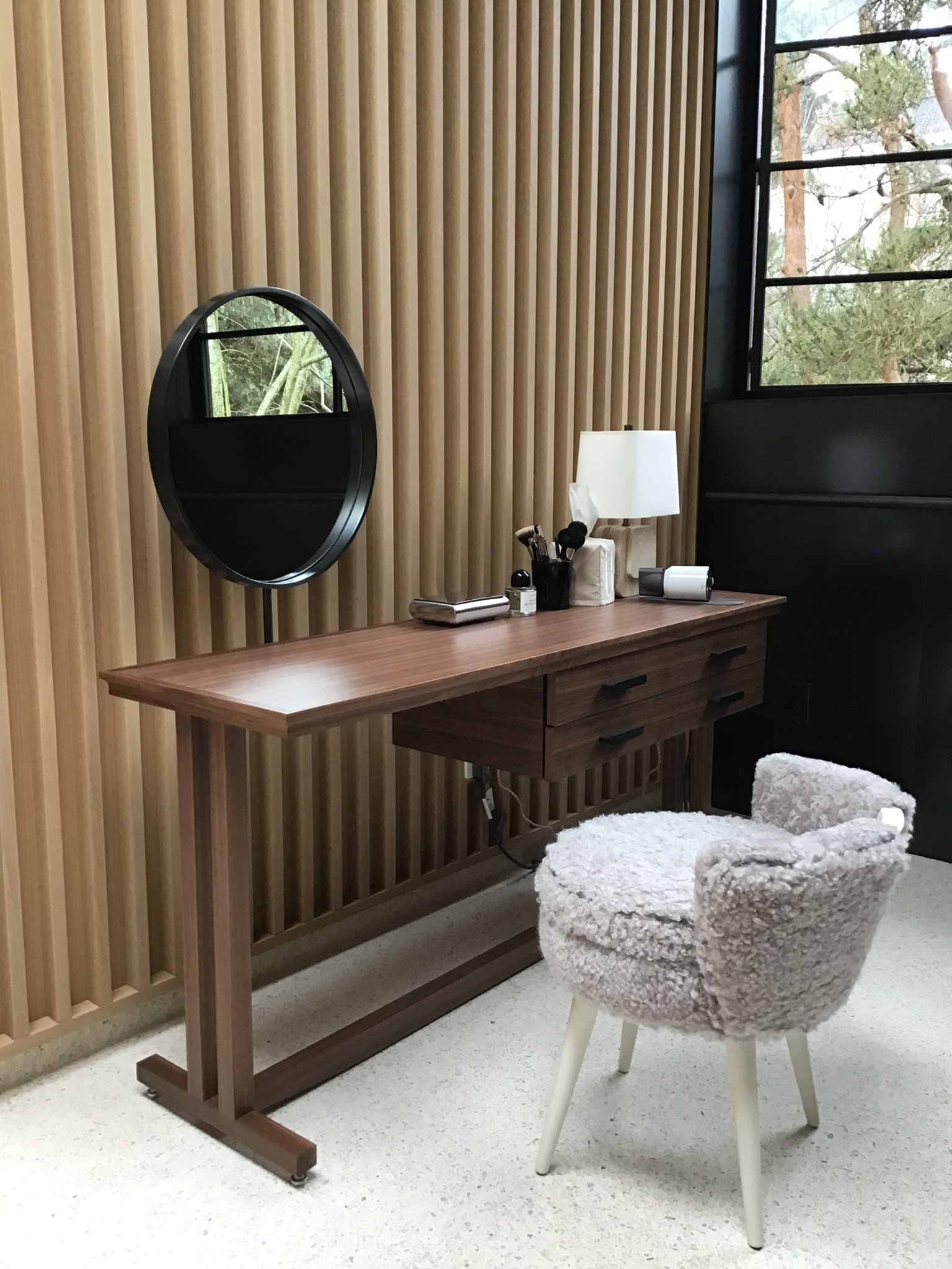 Custom vanity table.