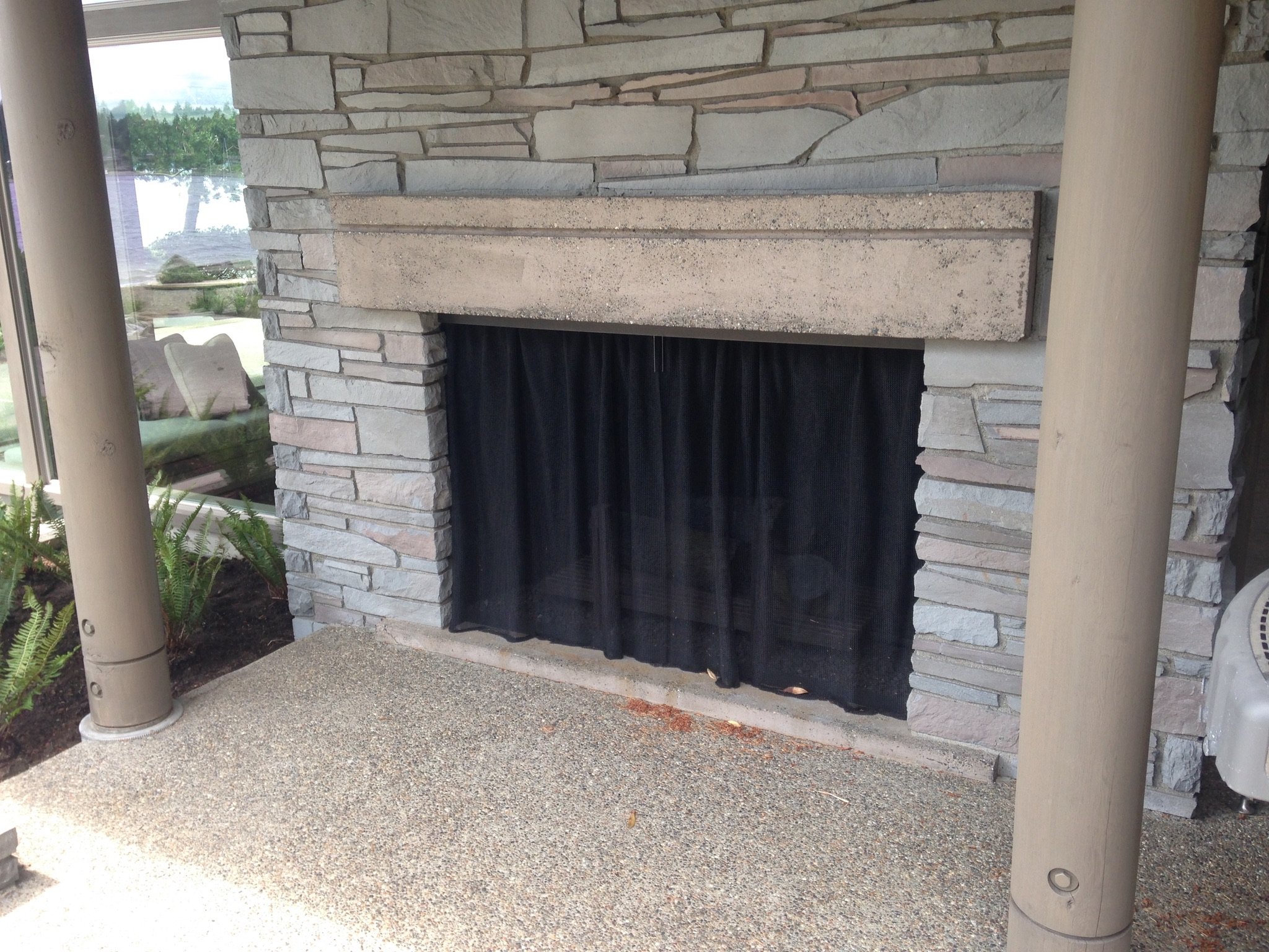 Outdoor fireplace cover.