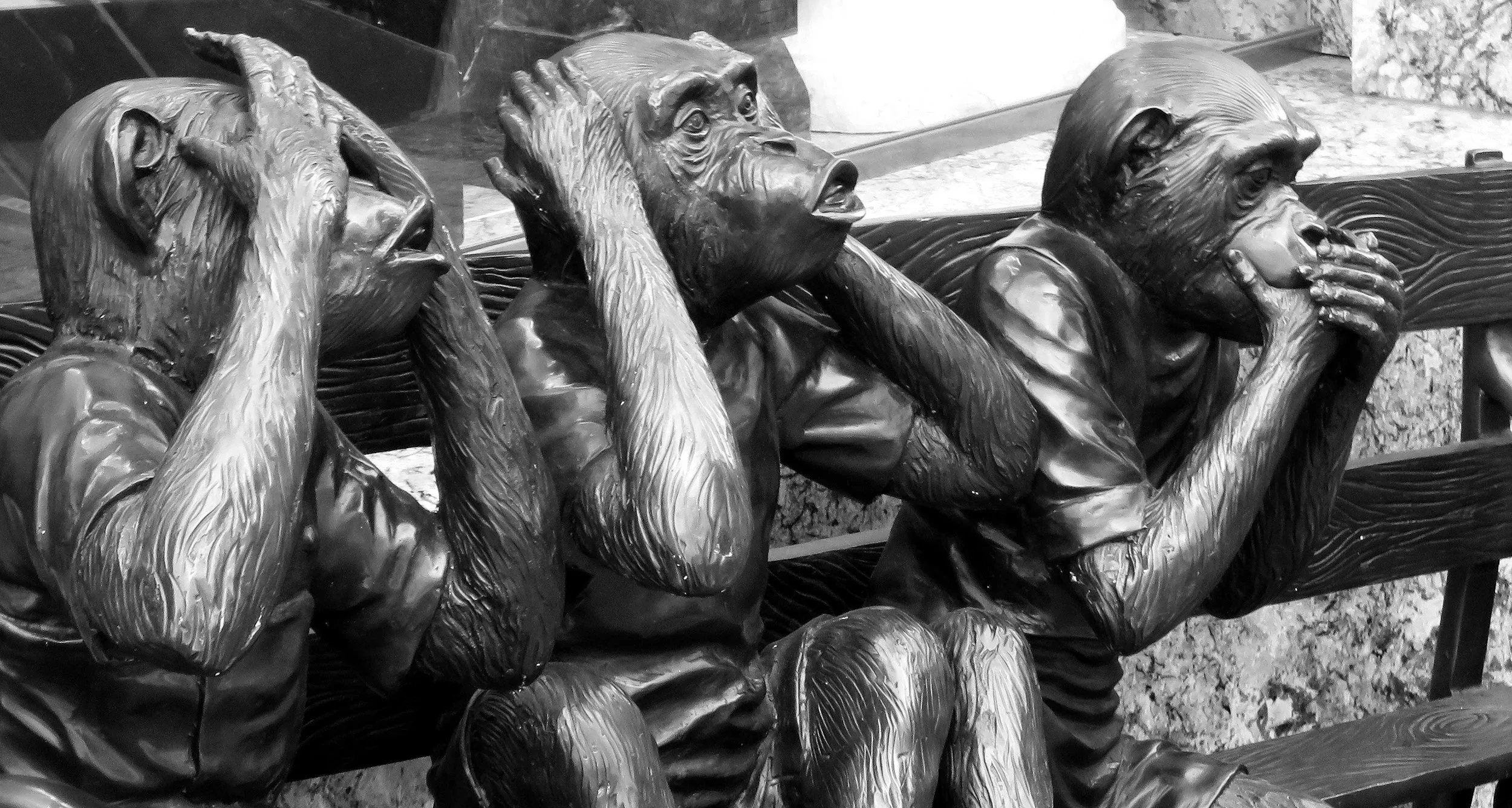The "see no evil, hear no evil, speak no evil" concept rooted in Eastern philosophy, Buddhist psychology, and meditative ideology.