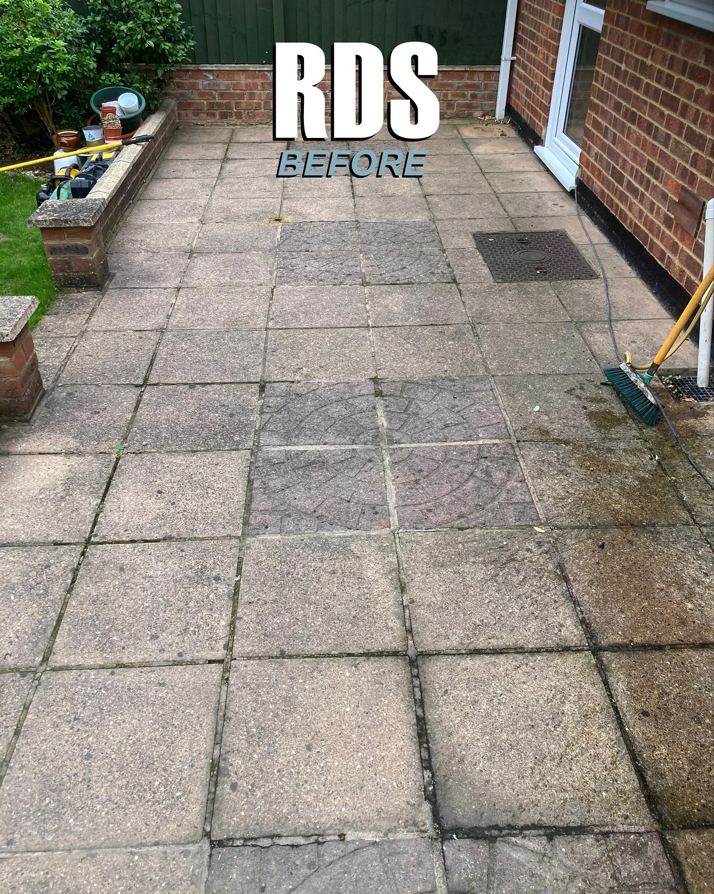 💬 Why called: customer didn’t want the expense or disruption of a new patio due to limited access and so asked that it be restored and repointed. 
📌 What was done: A number of loose and wobbly slabs were reset before raking out the old grout