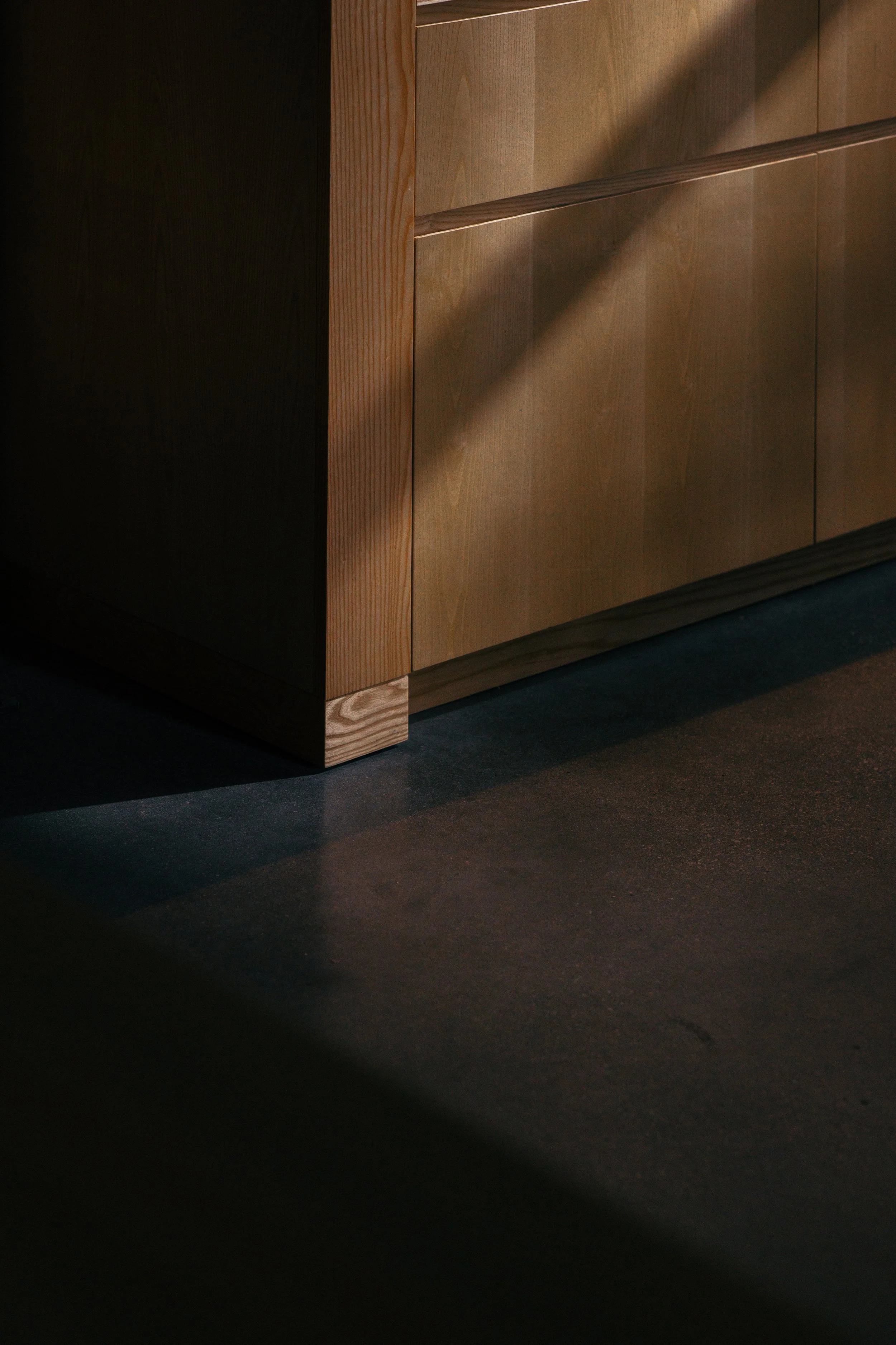 Detail of wood cabinetry