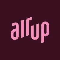 "air up" pink logo on dark background