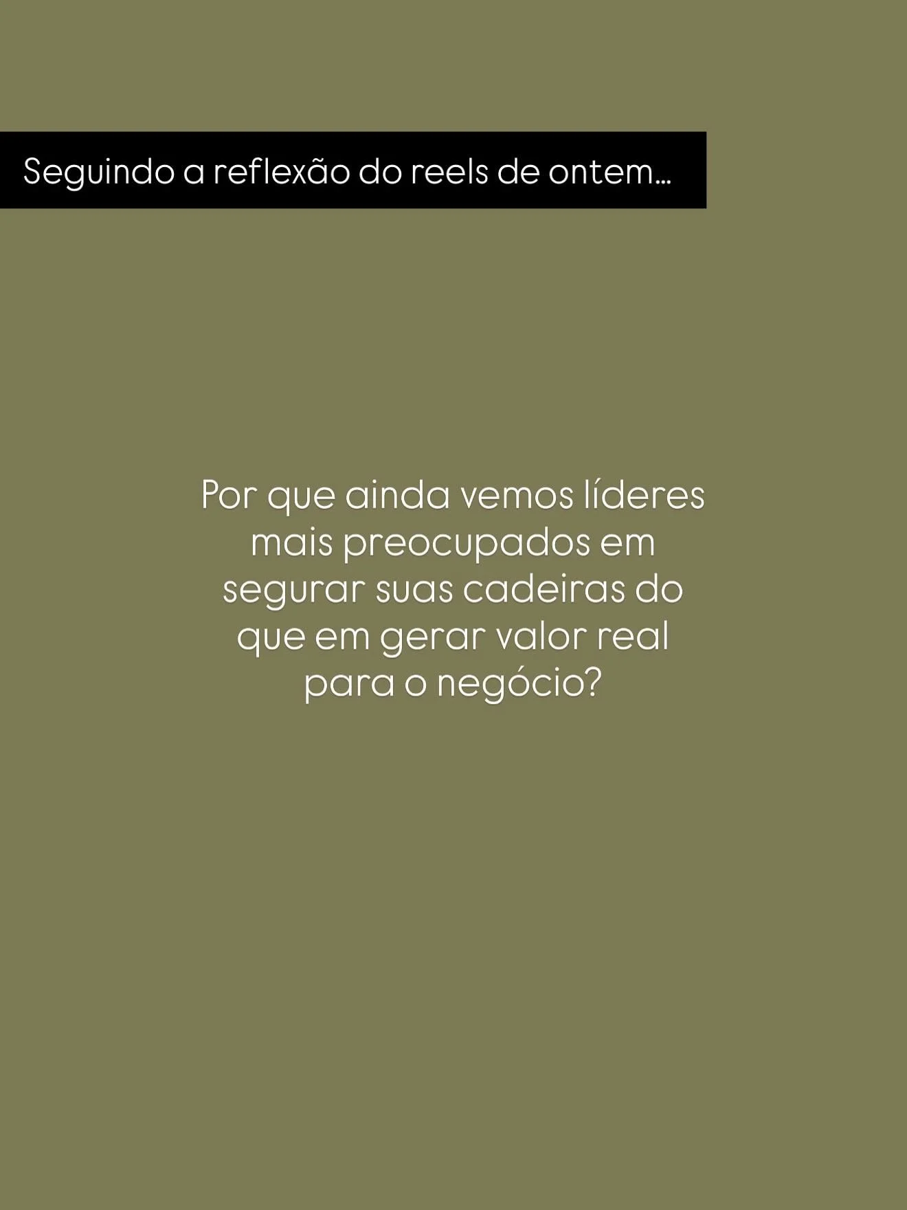 Nem todo comportamento vem de m&aacute; inten&ccedil;&atilde;o.
Muitas vezes, &eacute; o reflexo de um contexto, de uma cultura que formou l&iacute;deres no medo e na escassez.

Por isso, antes de apontar o dedo, vale a pena entender de onde vem. S&o