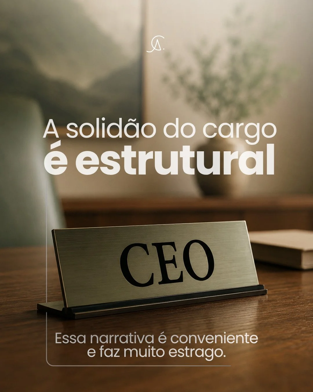 Existe uma narrativa antiga no mercado de que a solid&atilde;o &eacute; parte do pre&ccedil;o da cadeira e quem n&atilde;o aguenta talvez n&atilde;o esteja pronto para ela.

Essa narrativa &eacute; conveniente e faz muito estrago.

A solid&atilde;o q
