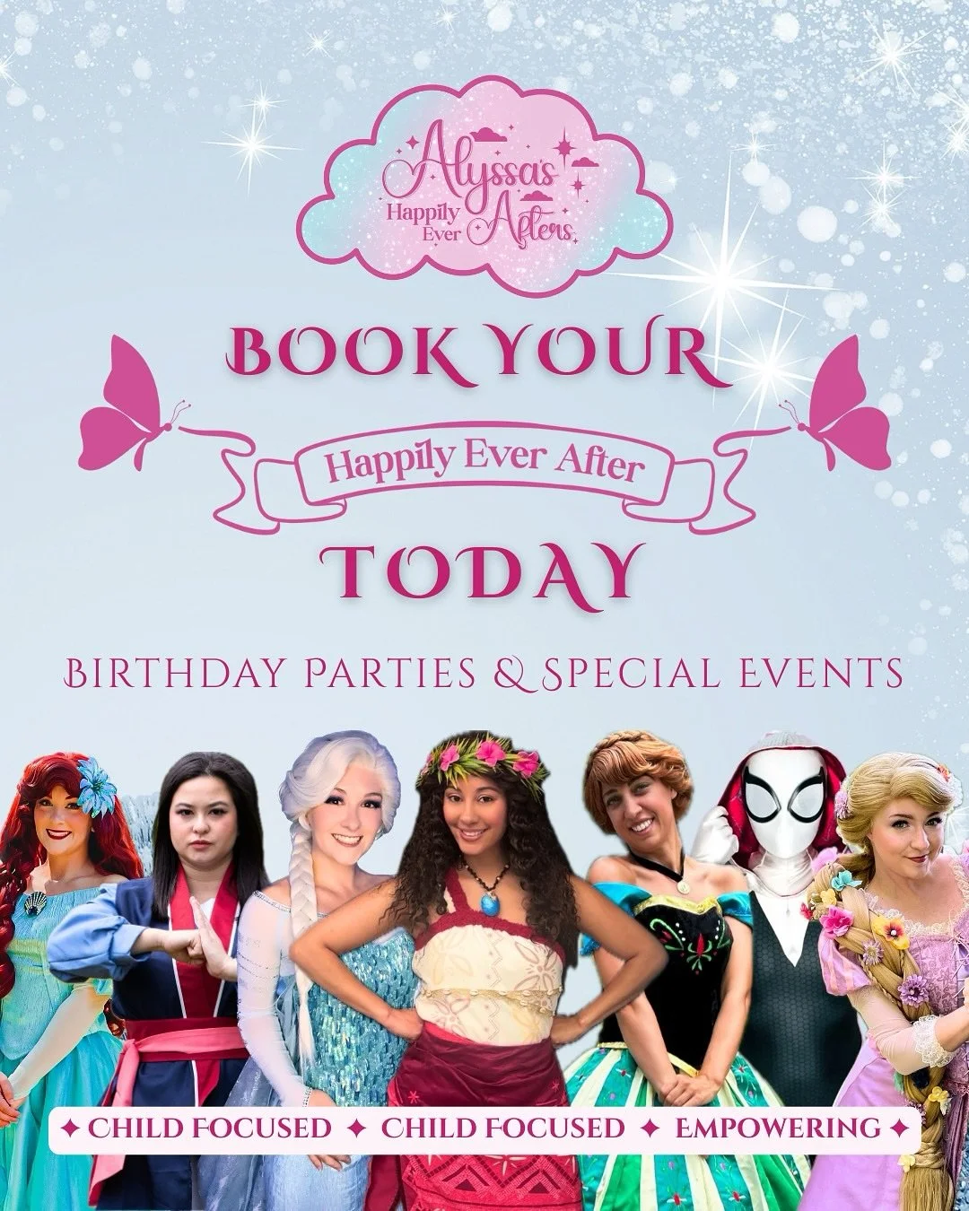 ✨🩵 Book your winter celebration TODAY! 🩵✨

&bull;

Whether it&rsquo;s a birthday party or a special event, our characters are ready to celebrate with unforgettable memories!

At Alyssa&rsquo;s Happily Ever Afters, every event is:
✨ Child-focused
✨ 