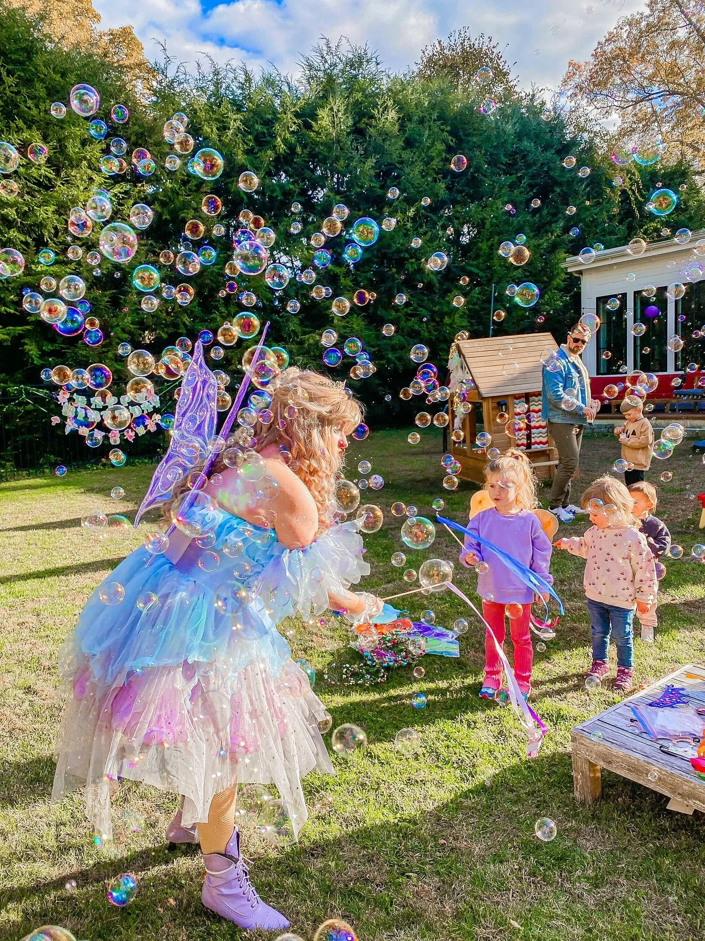 🧚✨ Step into a world where bubbles sparkle like fairy dust and imagination takes flight ✨🫧

Fairy Loretta loved spreading her wings and filling the air with laughter, joy, and wonder. Watching little ones dance beneath a sky of bubbles was pure mag