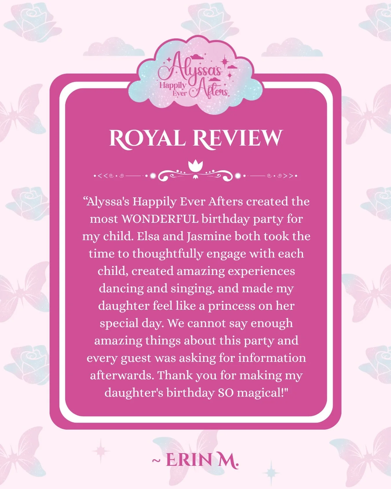 ✨Royal Review✨ 

Thank you so much for the wonderful review, your experience means the world to us. We want your celebration to be perfect for you! Thank you so much for having us and letting us be a part of your little one&rsquo;s special day. It wa