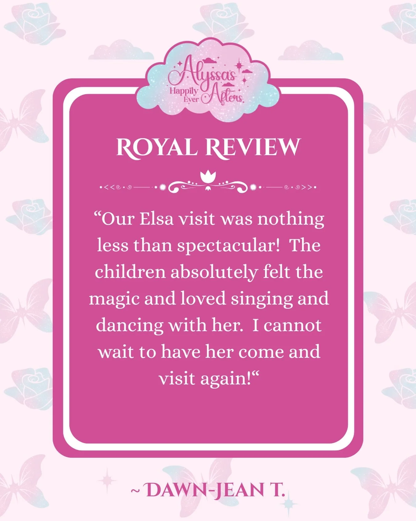 ✨Royal Review✨ 

Thank you so much for the wonderful review, your experience means the world to us. We want your celebration to be perfect for you! Thank you so much for having us and letting us be a part of your little one&rsquo;s special day. It wa