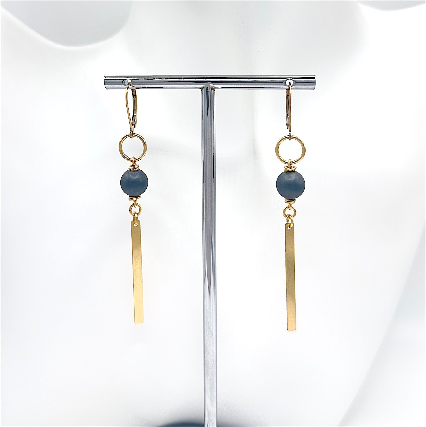 Buffed Hematite Earrings