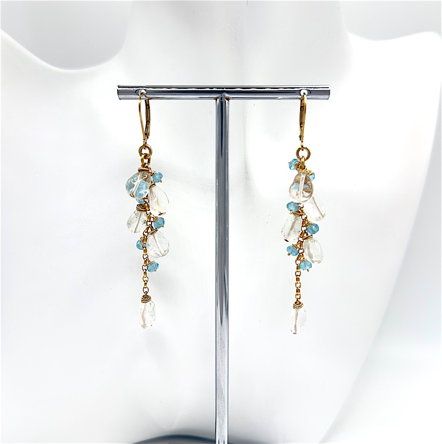 Crystal and Apatite Earrings