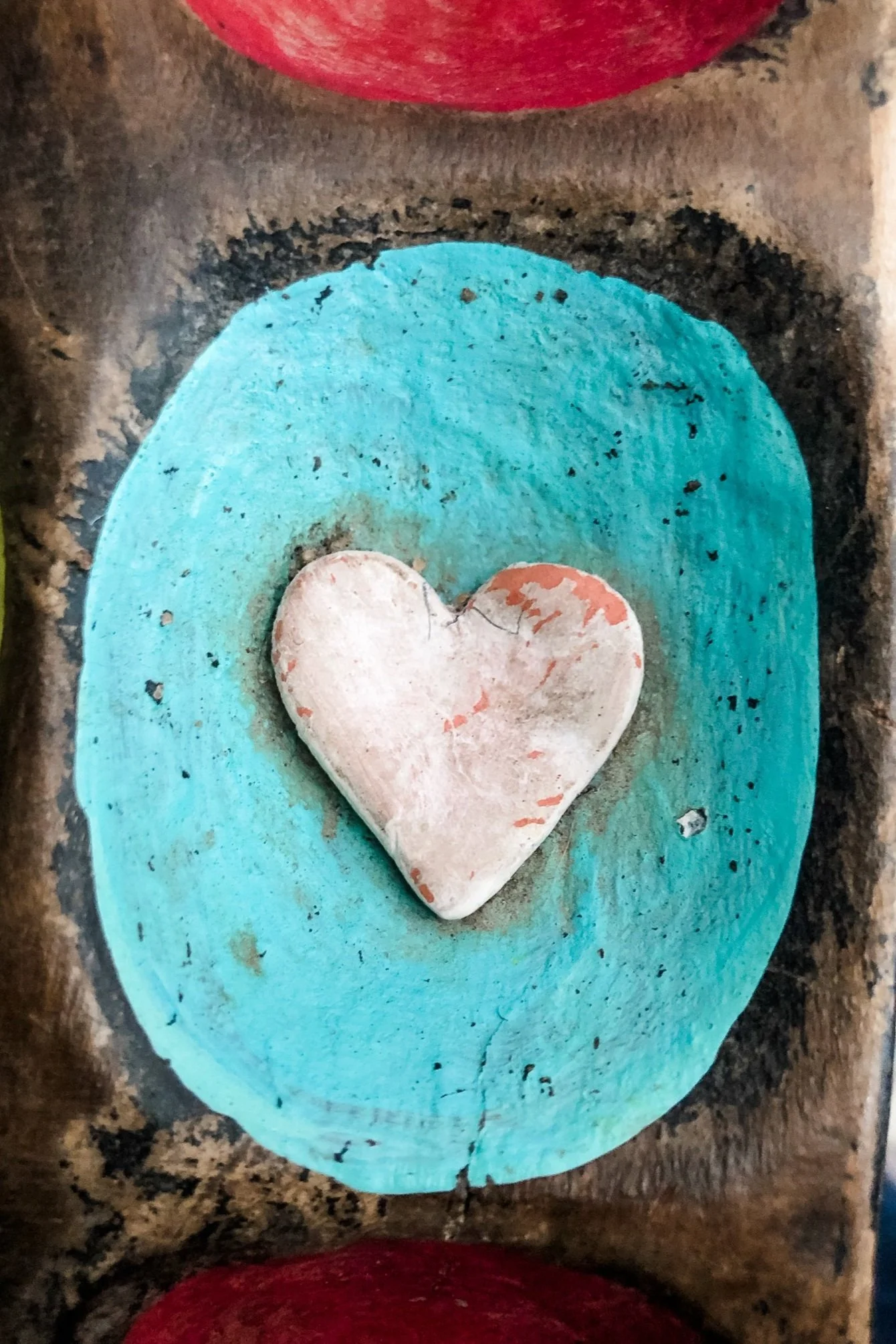 Traditional Mancala game board - heart