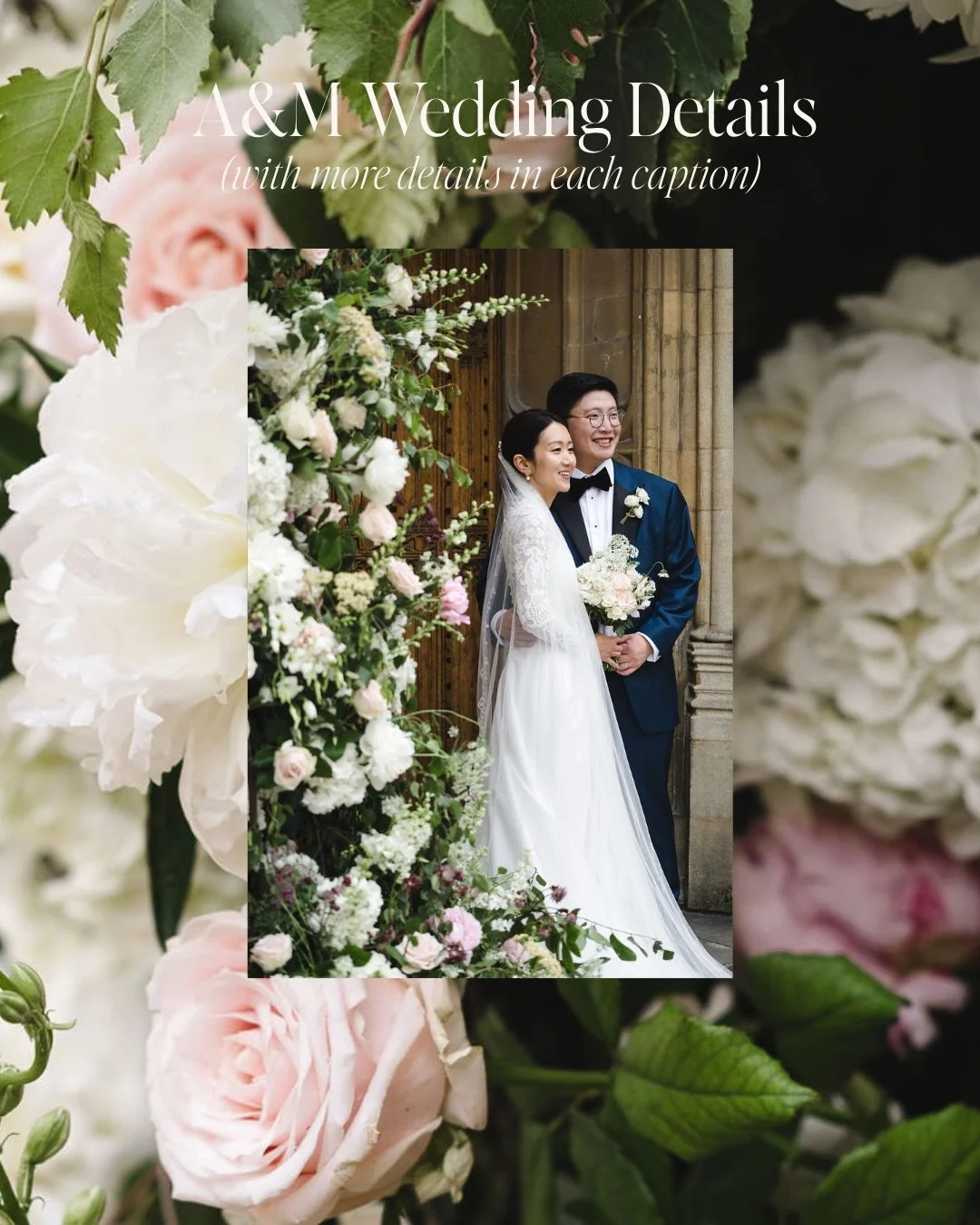 I have been lucky to have worked on so many beautiful Oxford weddings, with many celebrating under 600 year old fan vaulted ceiling for the Divinity School ~ A&amp;M wedding brought together beautiful rich pine greens &amp; burgundy, softened with bl