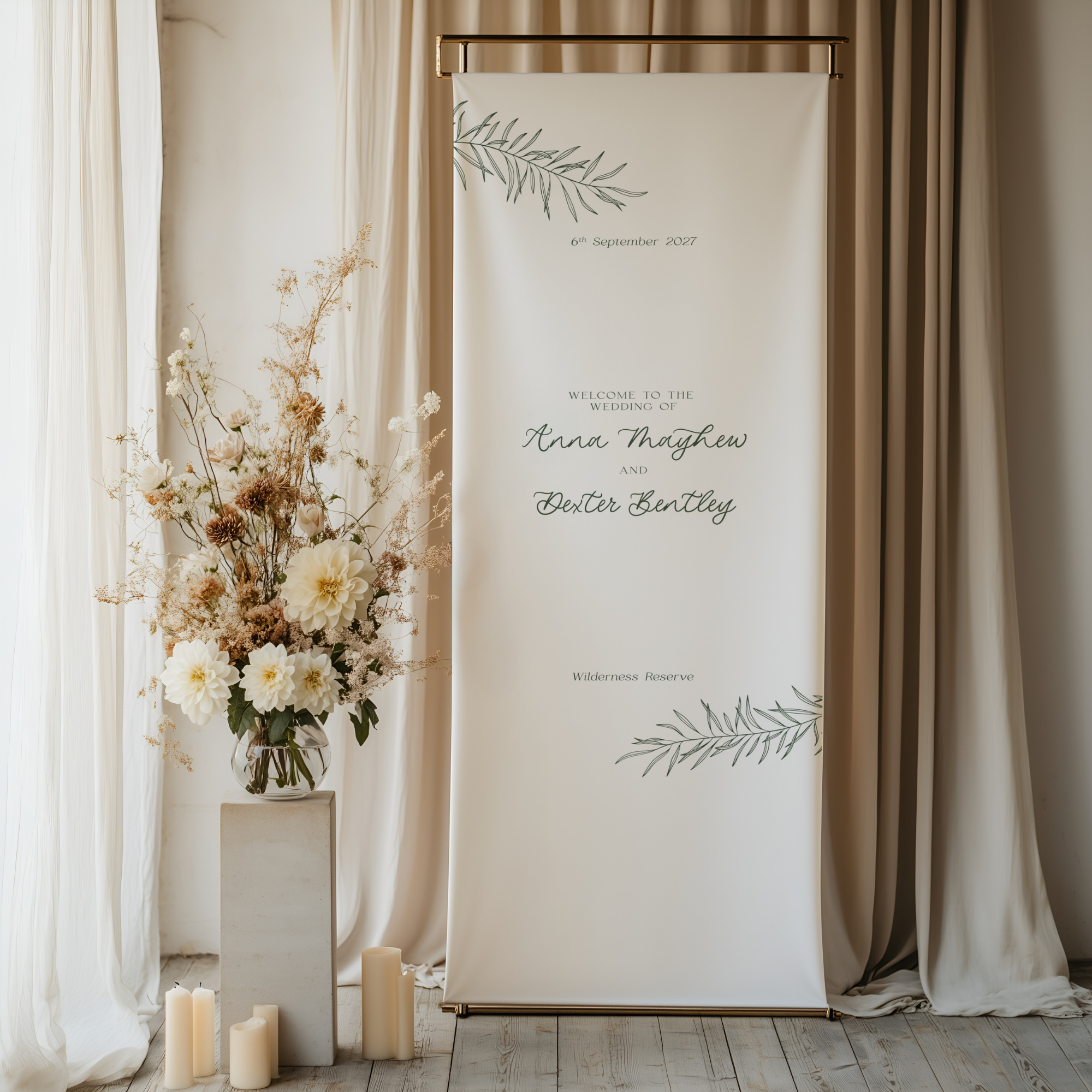Fauna Linen Welcome Signage