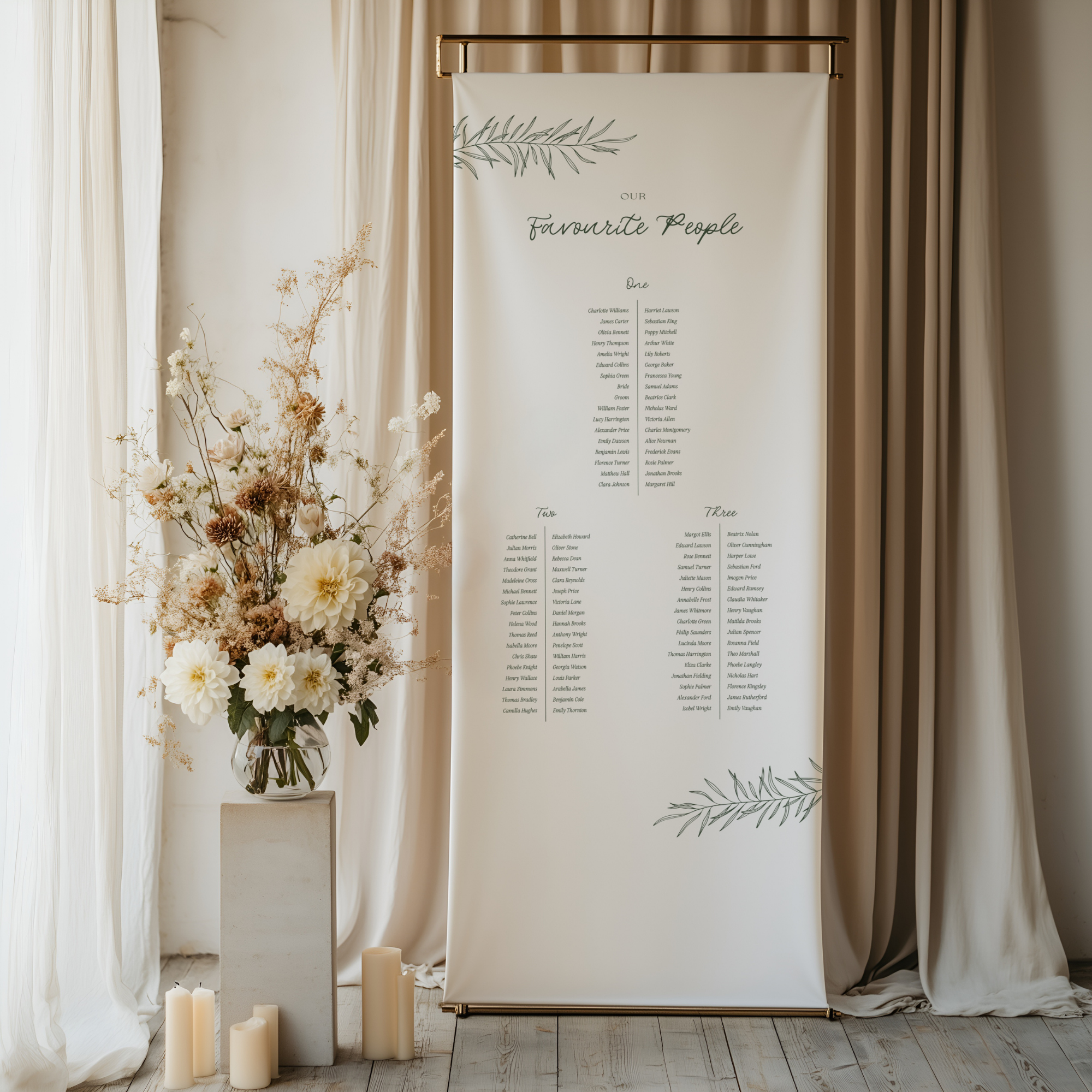 Fauna Linen Table Plan Signage