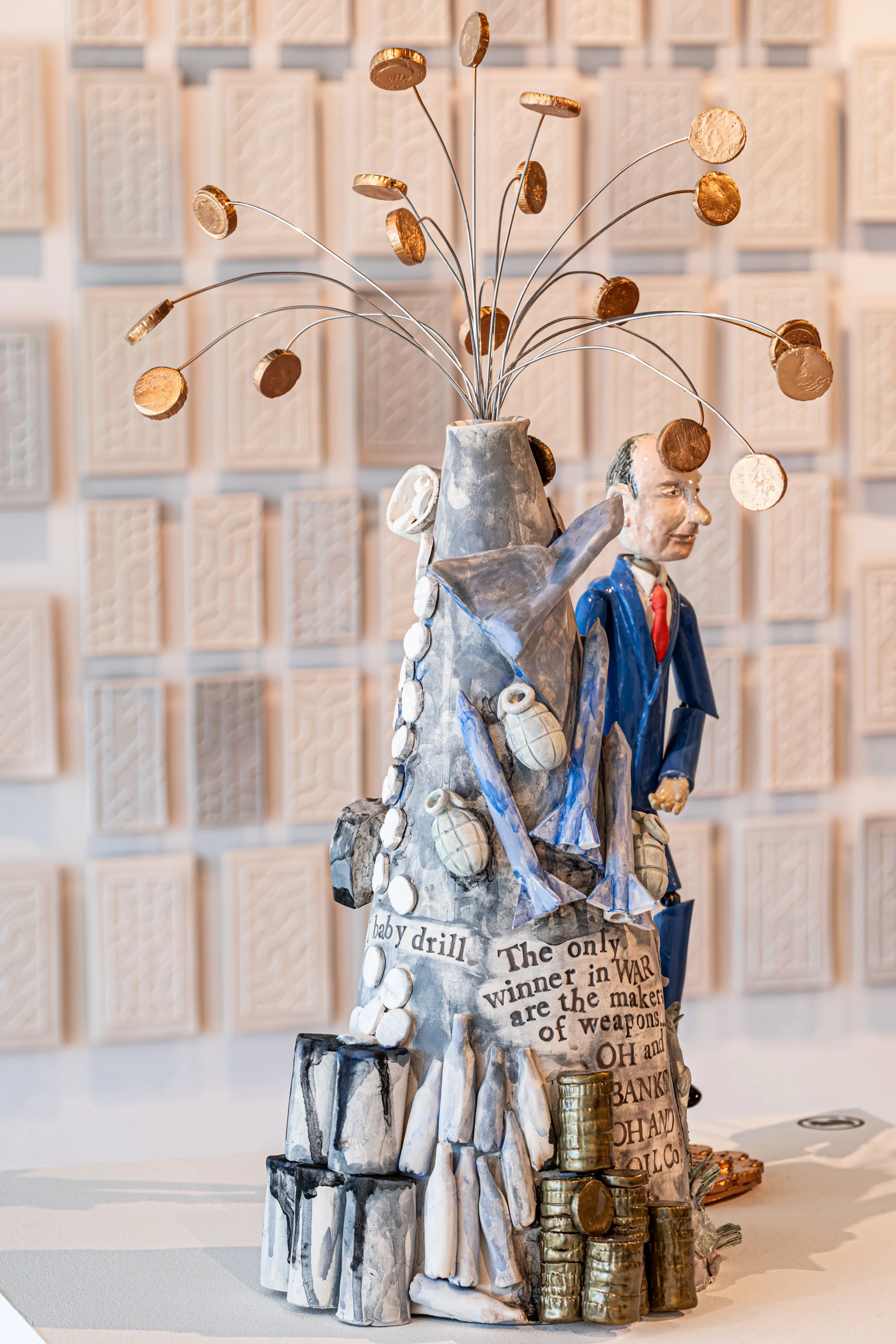 Ceramic exhibition artwork by a Durham artist photographed at the National Glass Centre.
