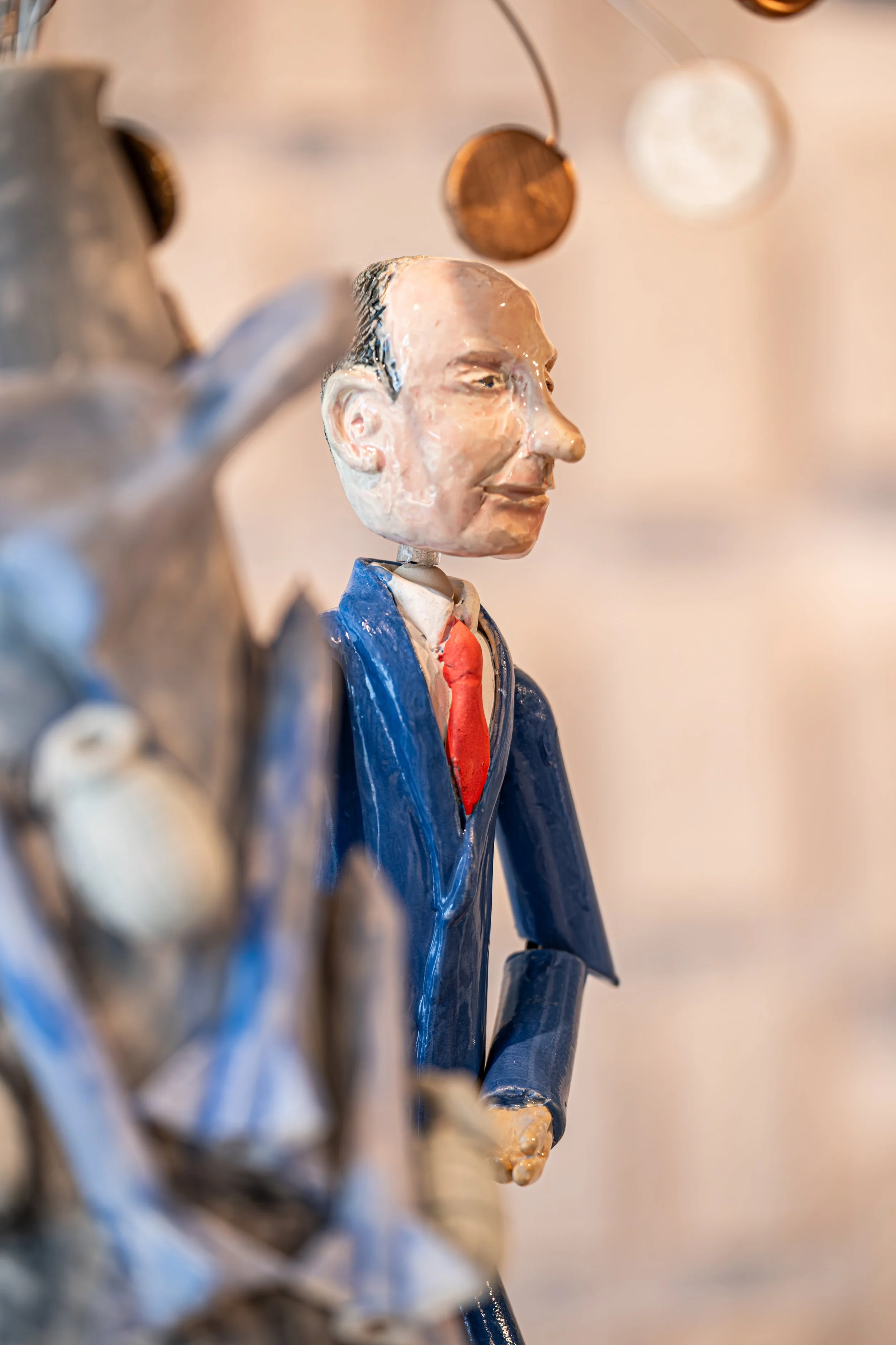 Contemporary ceramic artwork by a Durham-based artist photographed on display in Sunderland.