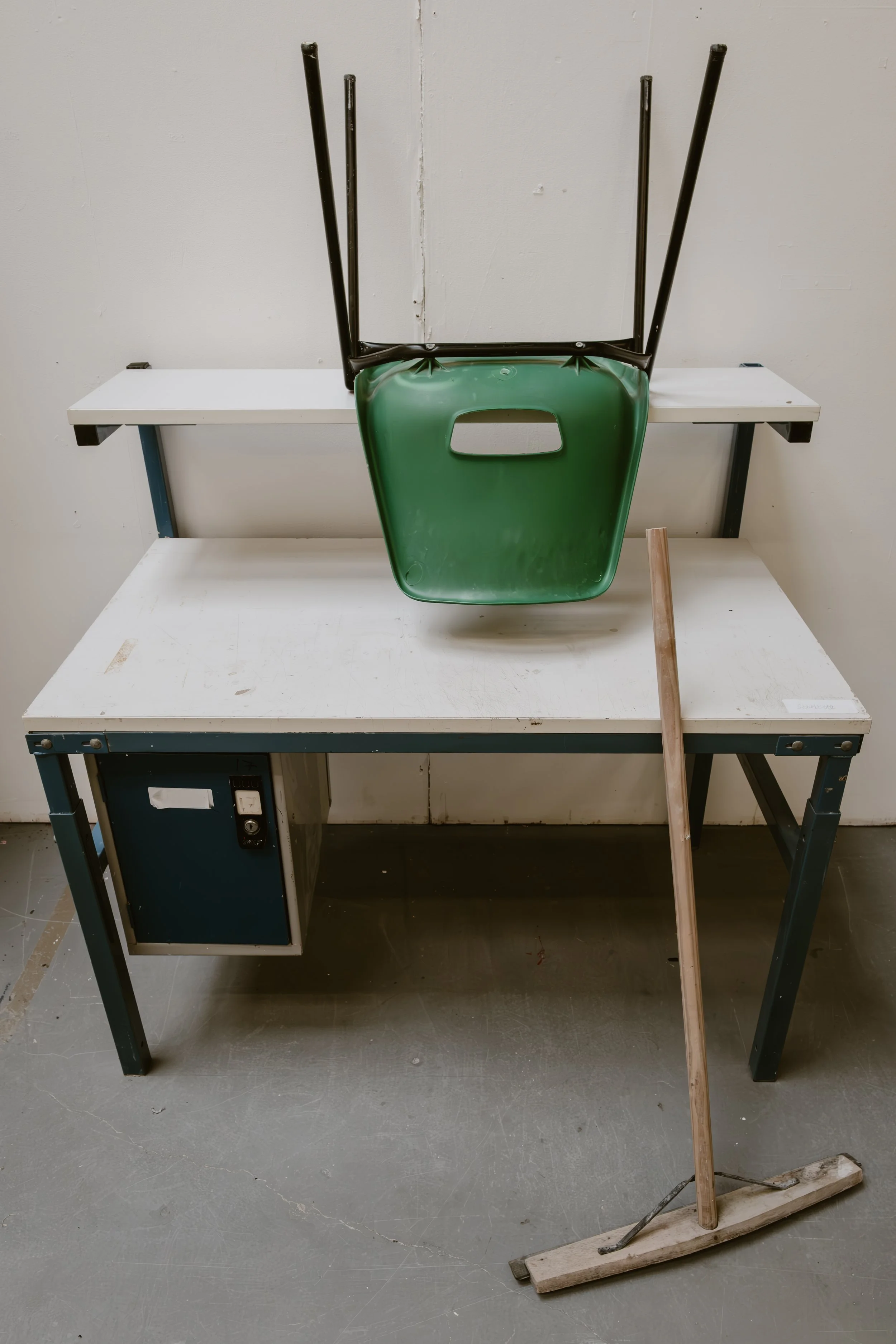 Vacated workspace inside Sunderland’s National Glass Centre captured through documentary photography.