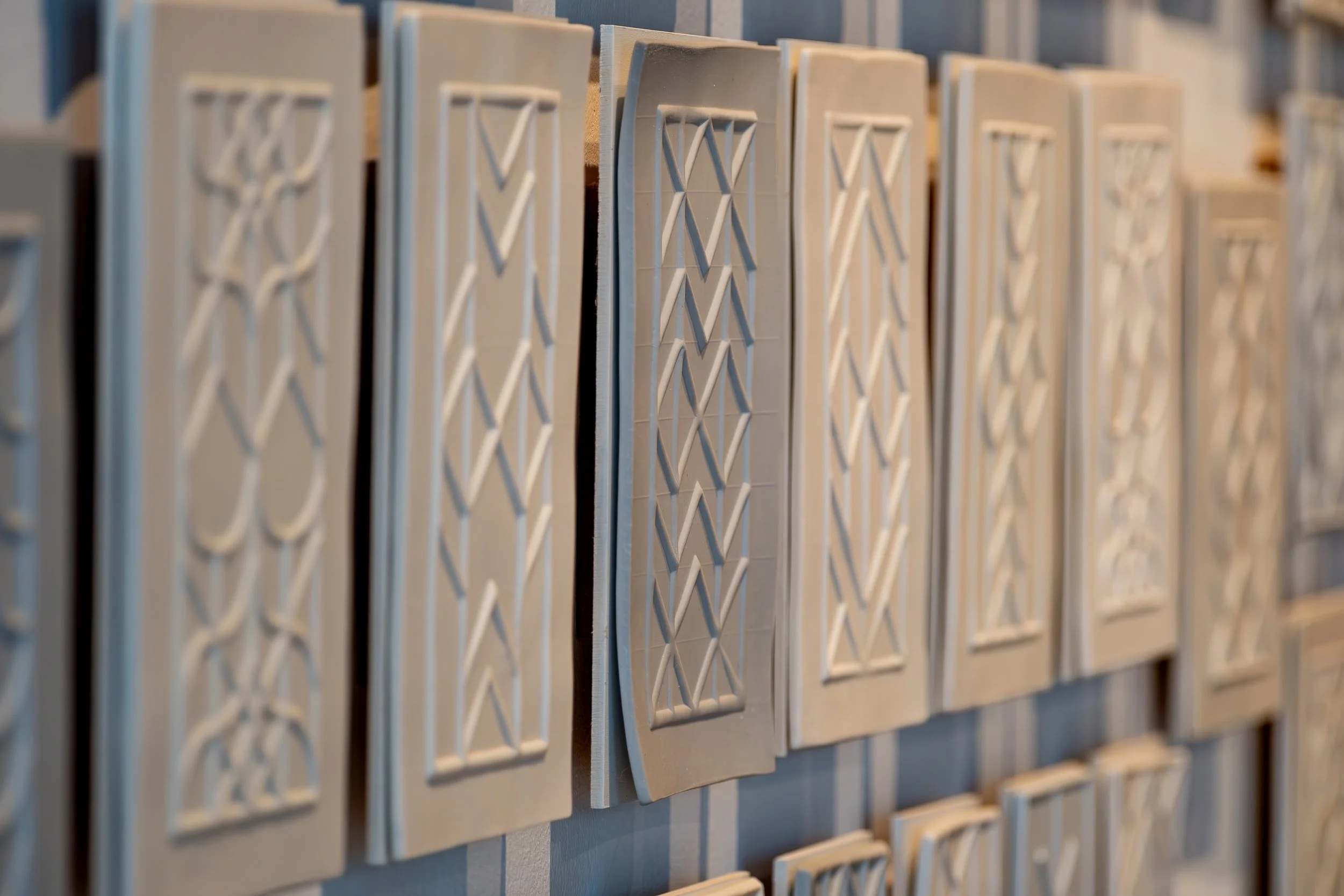 Contemporary ceramic art by a North East artist photographed at the National Glass Centre. Detailed Close Up.