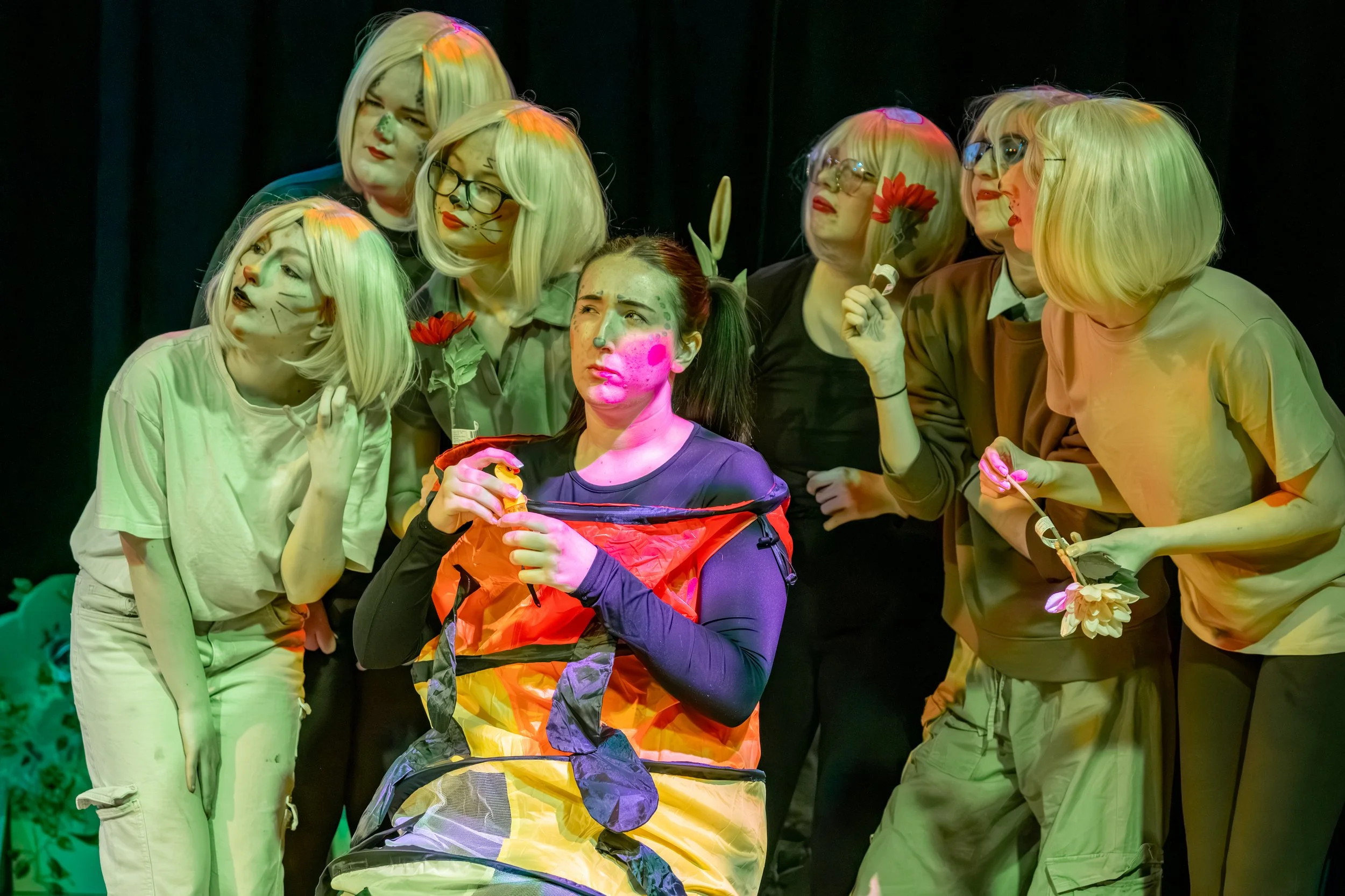 Actors performing during a University of Sunderland stage production.