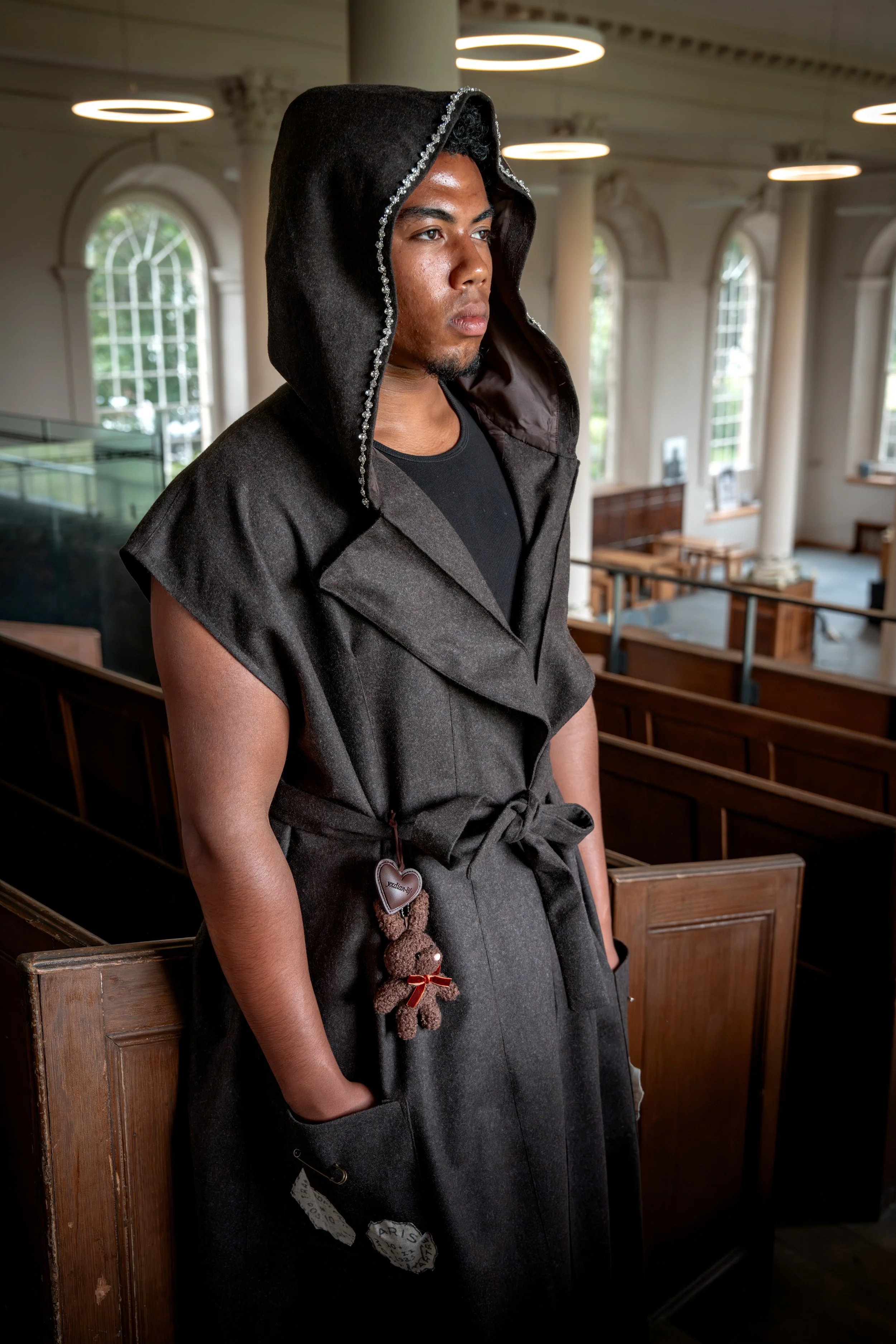 Model posed in a Church in Sunderland.