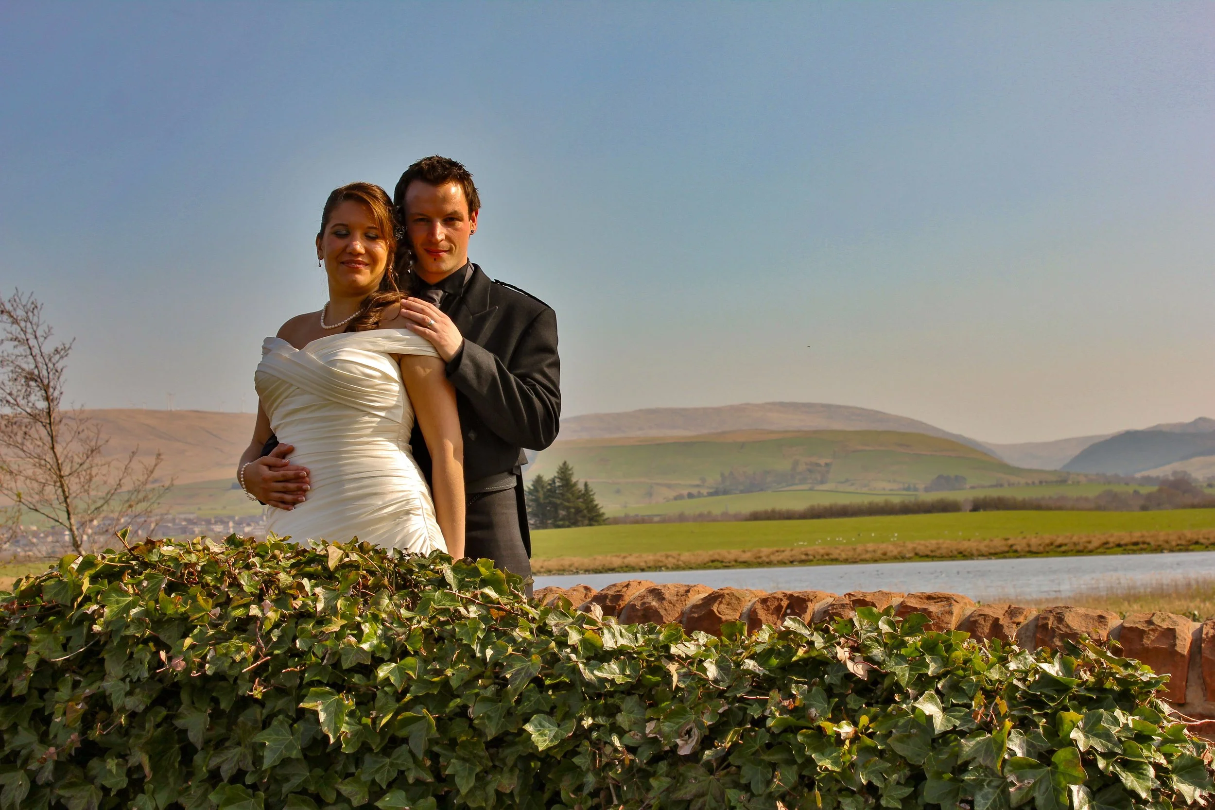 Wedding-day moment captured during a relaxed celebration in County Durham.