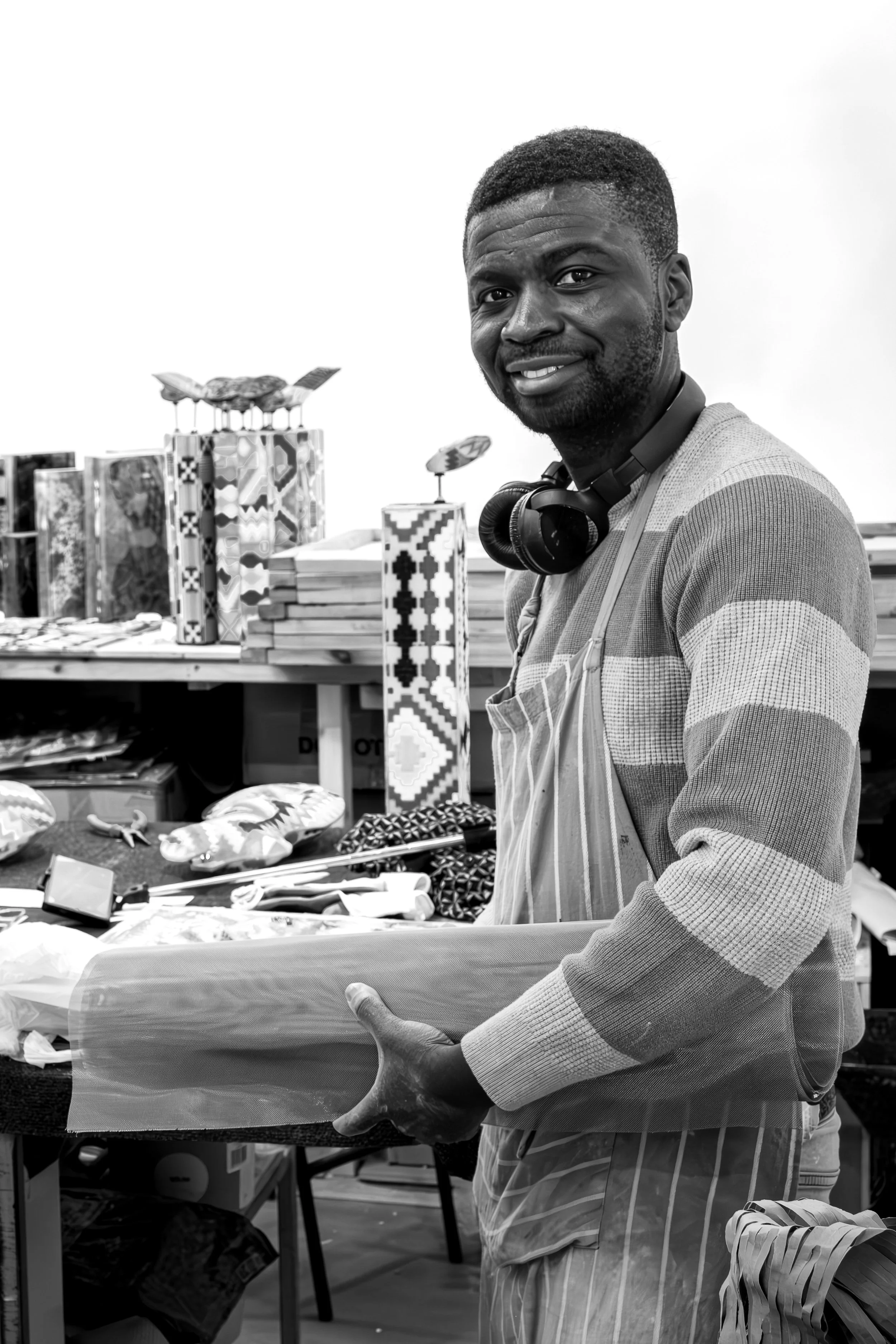 Portrait of a glass artist in Sunderland