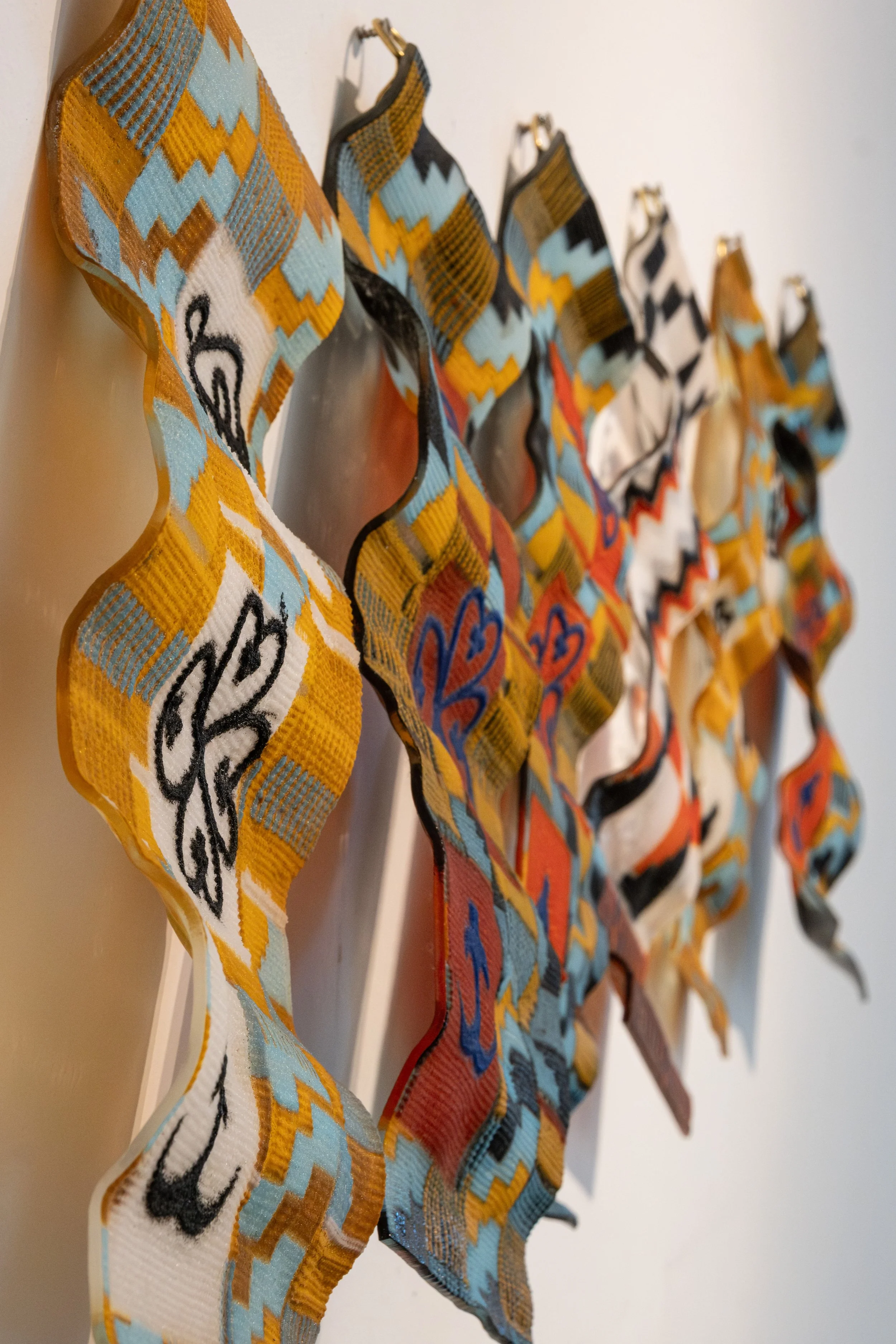 Exhibition photograph of glass artwork displayed at the National Glass Centre in Sunderland.