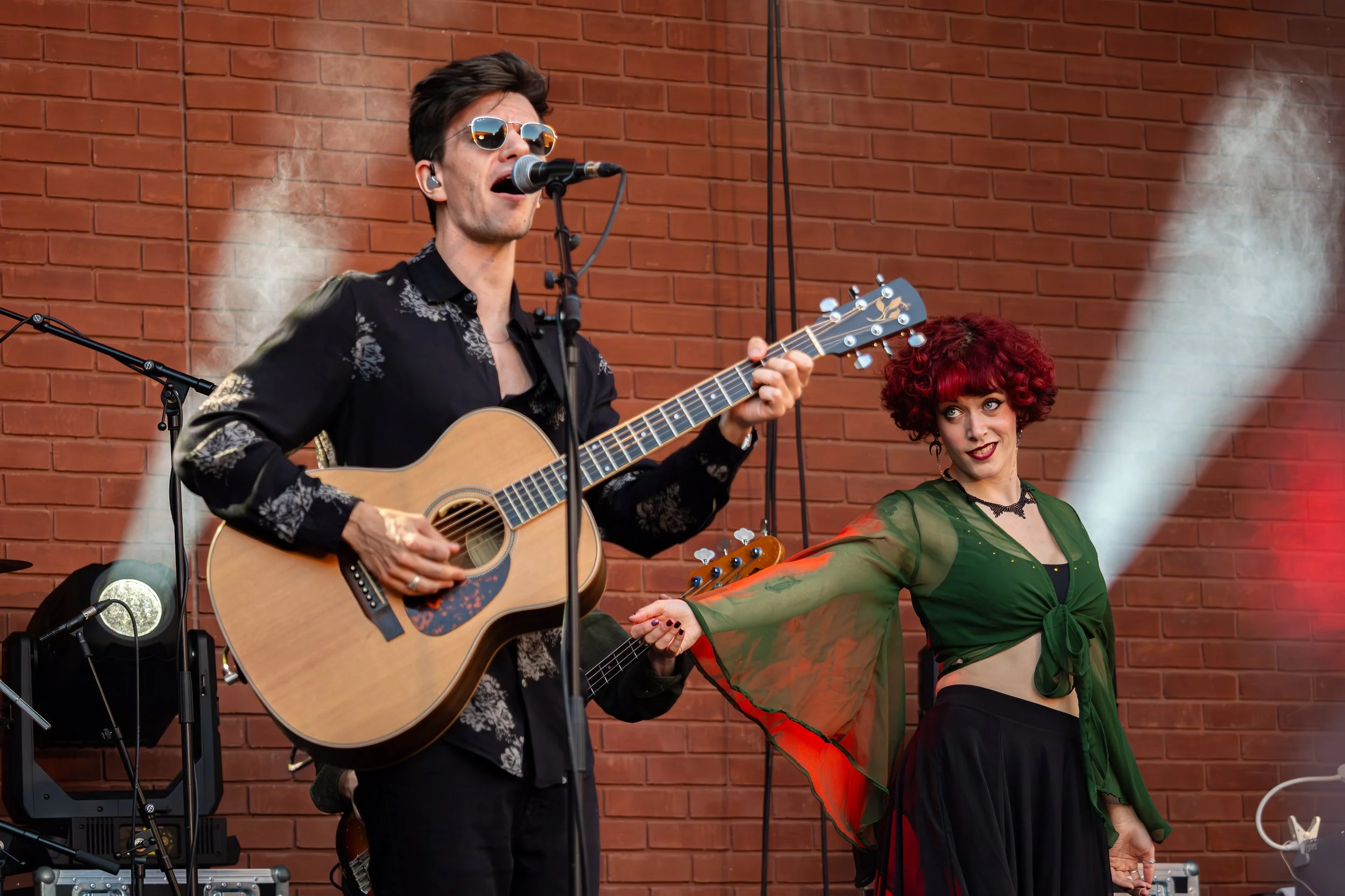 Musician captured during a live stage performance at The Fire Station, Sunderland.