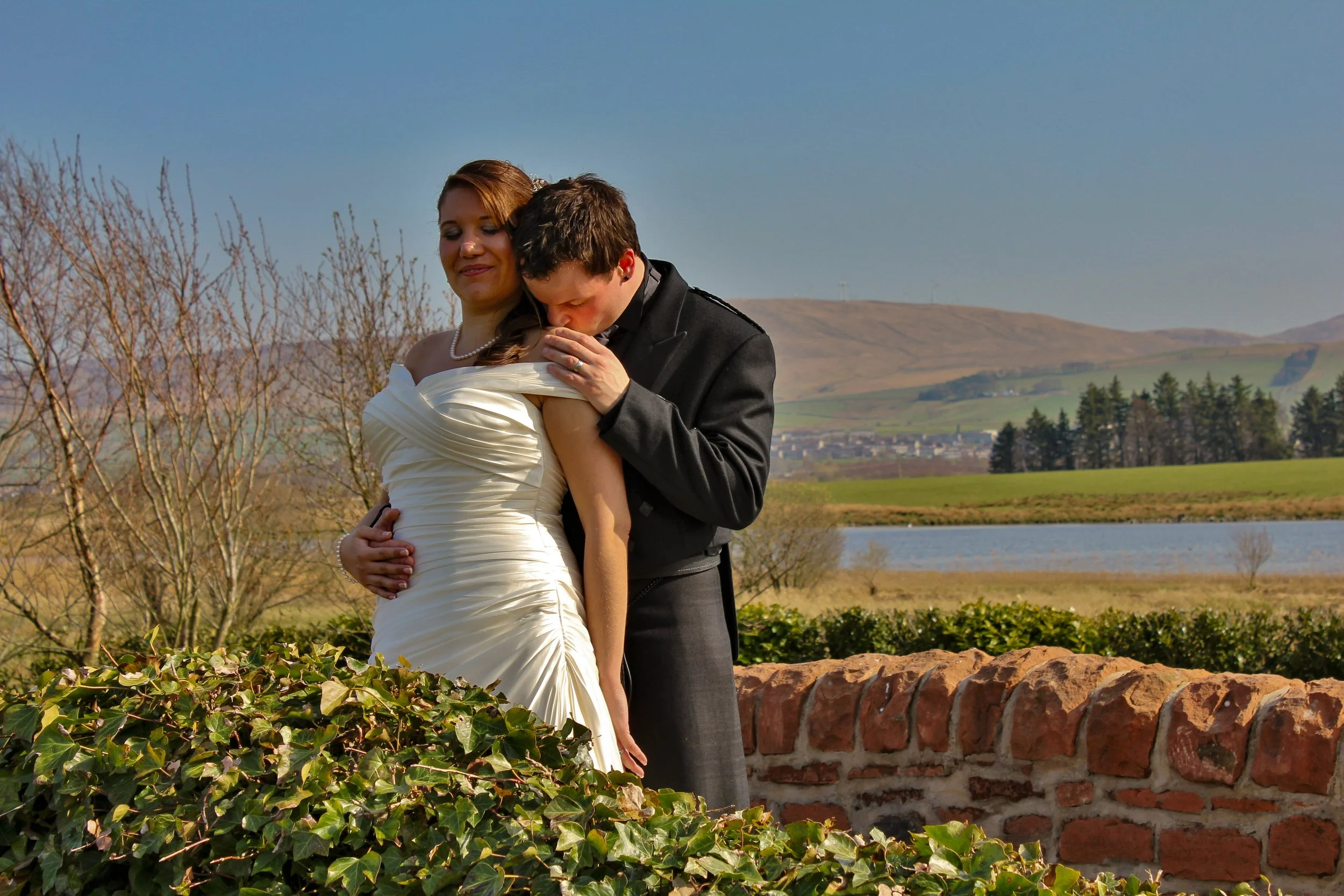 Natural documentary wedding photograph of a bride and groom in North East England.