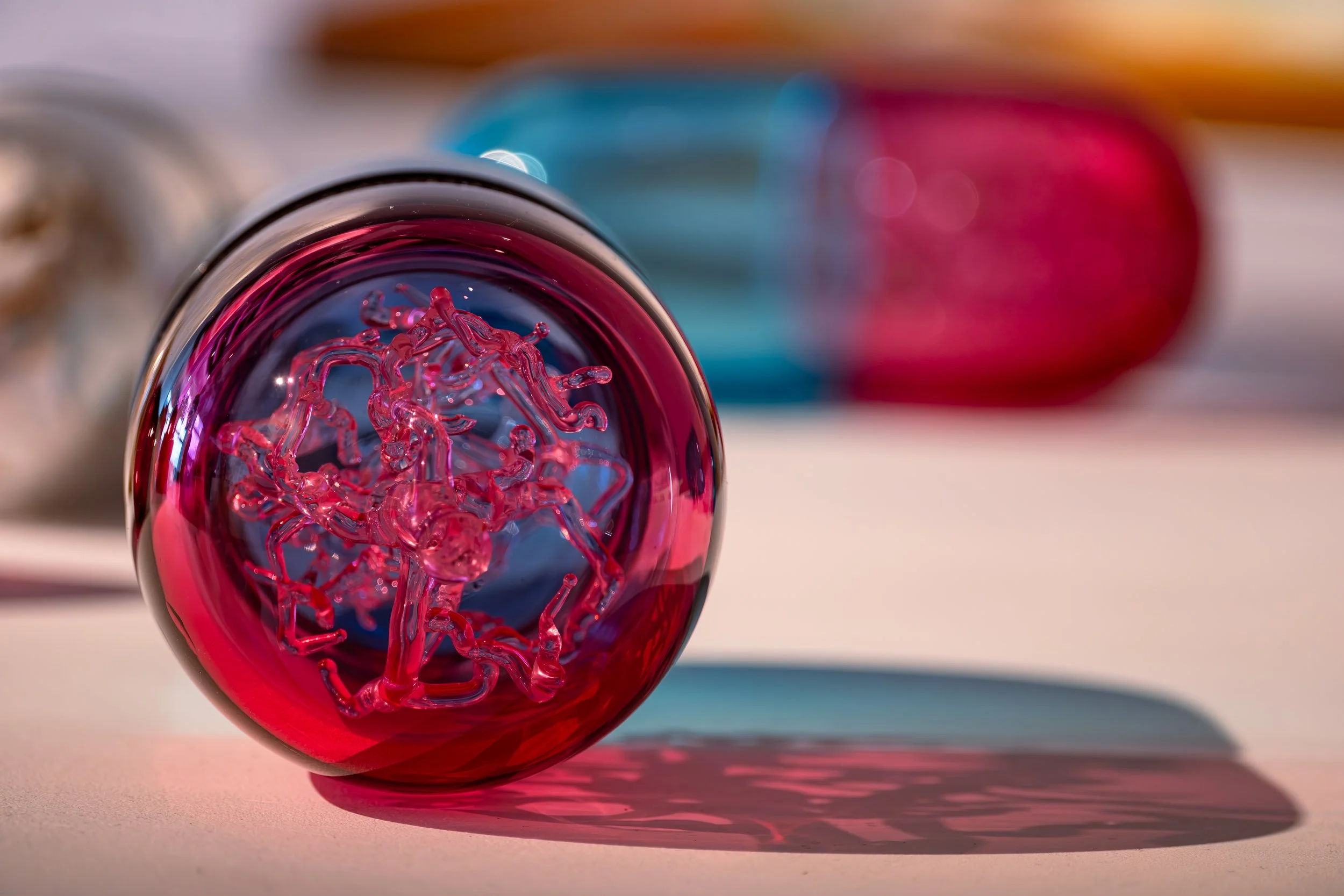 Glasswork by a Tyne and Wear artist photographed at the National Glass Centre, Sunderland.