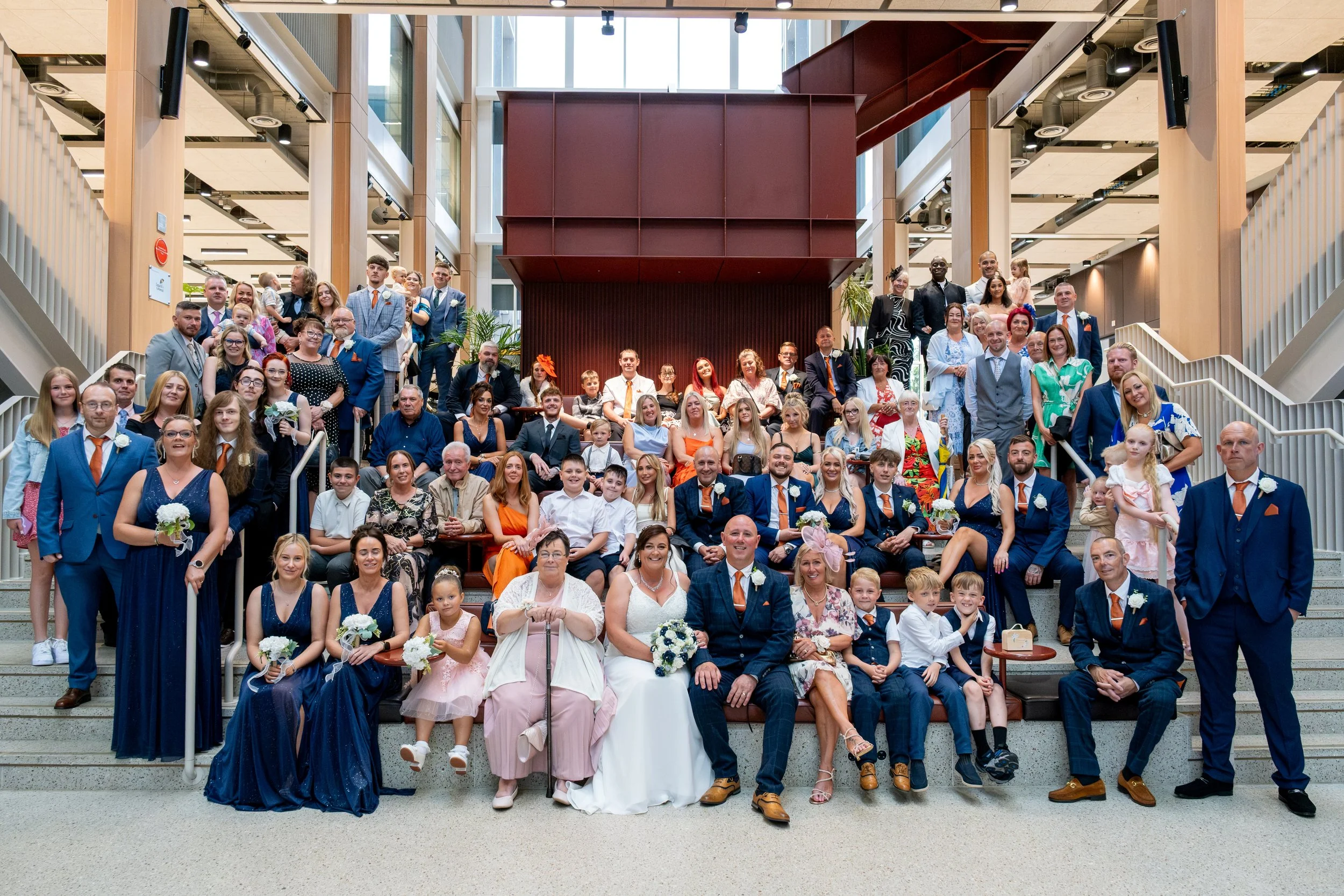 Wedding party photographed at Sunderland City Hall