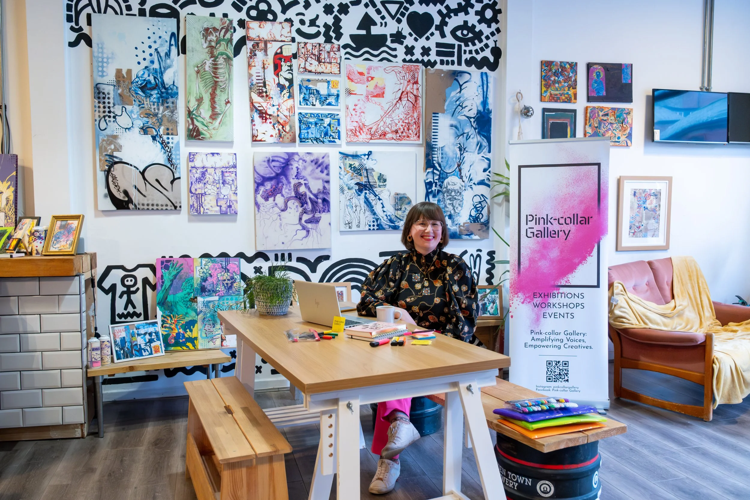 Gallery Owner Michaela of Pink Collar Gallery, Portrait in Port Independent 