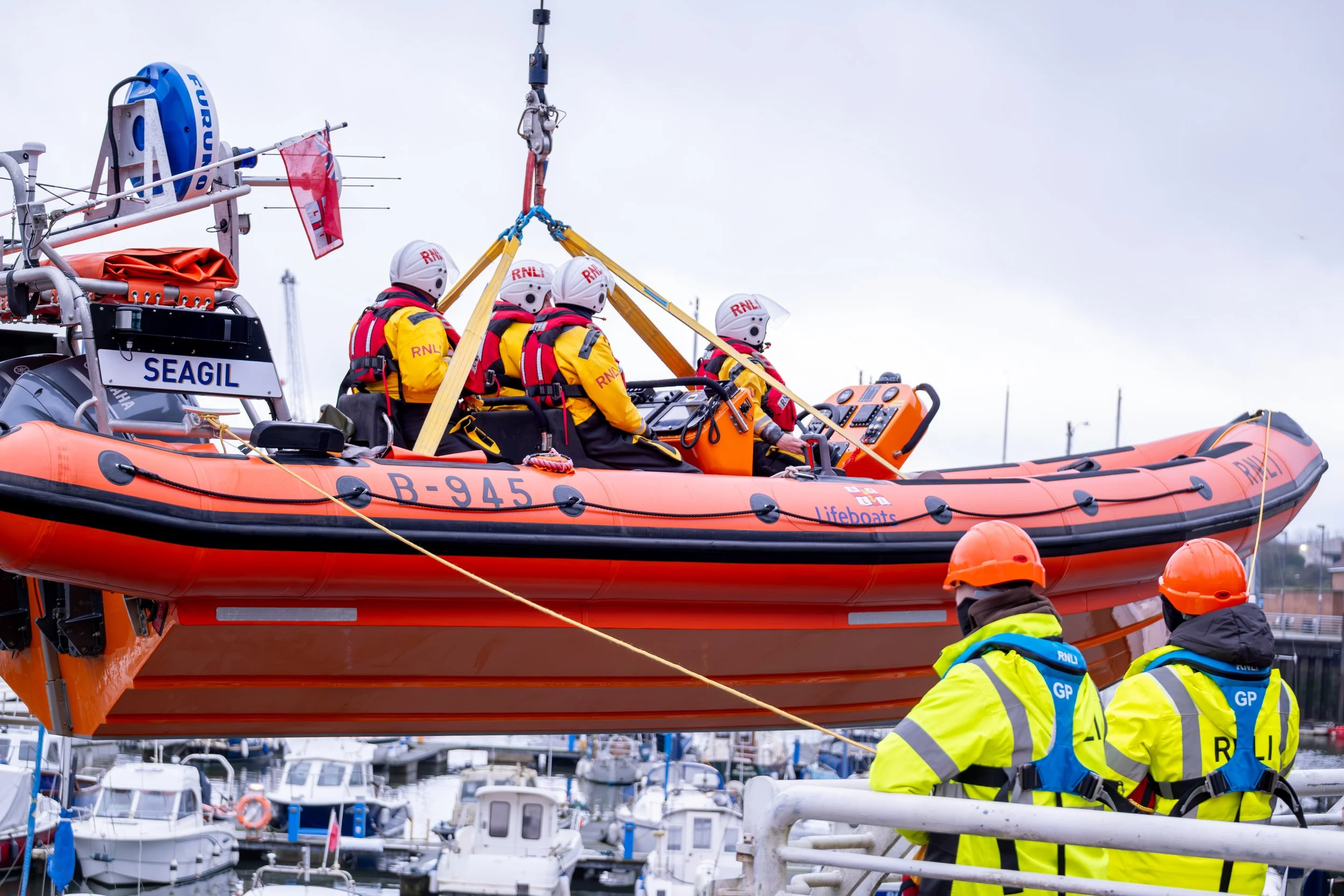 Documentary photograph capturing life at Sunderland RNLI Lifeboat Station.