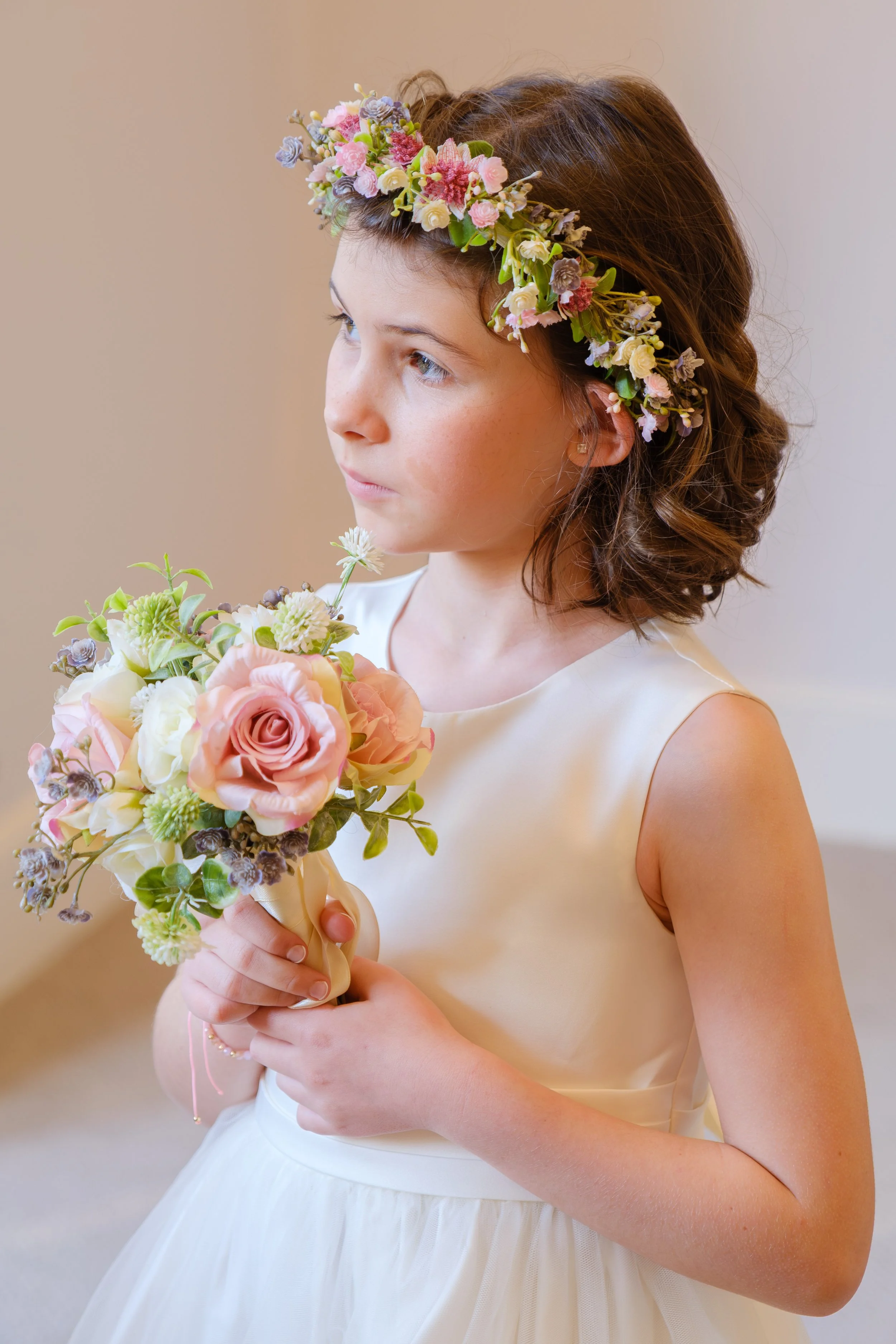 Bridesmaid pictured at The Story registry office in Durham.