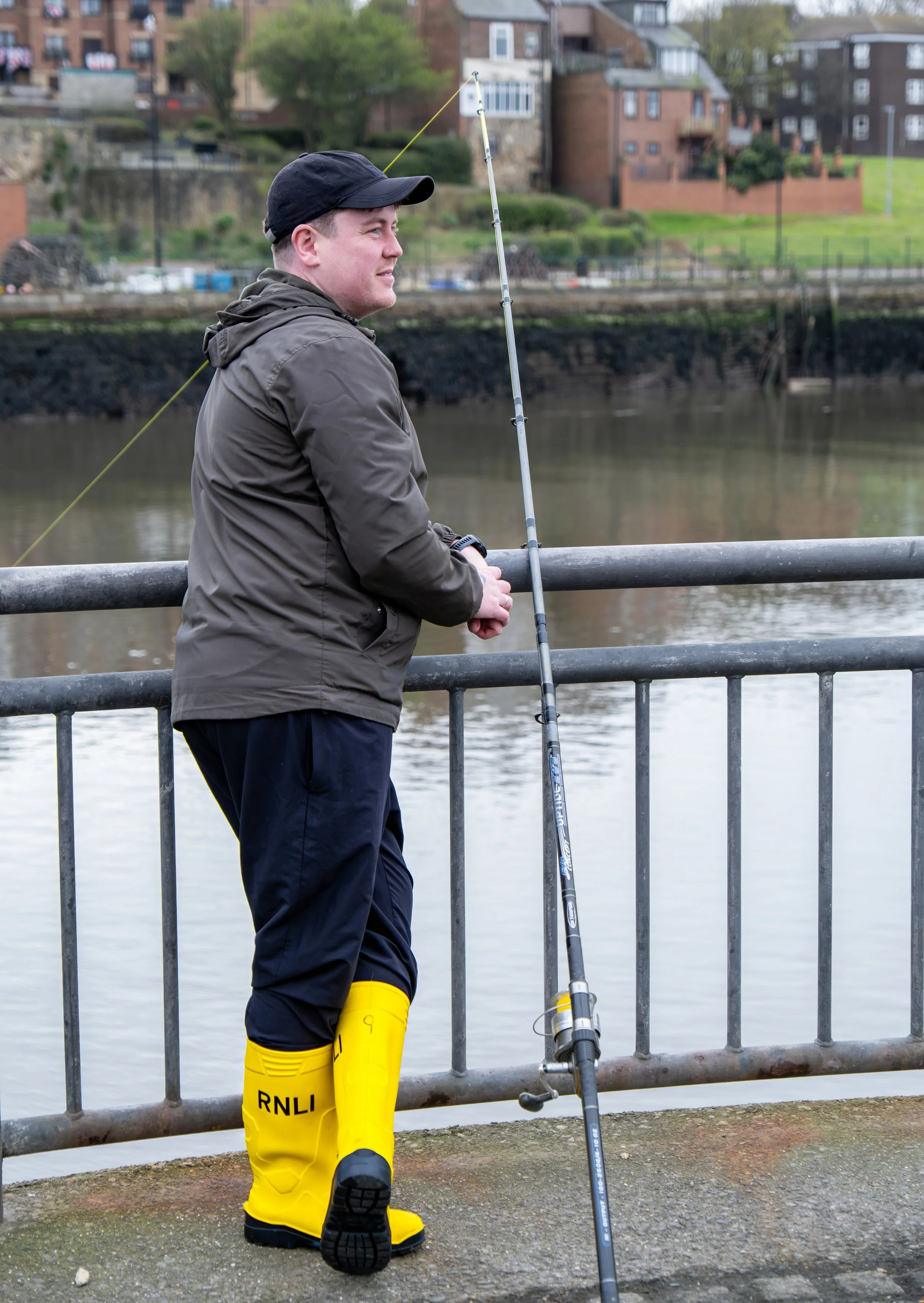 RNLI volunteer photographed fishing in Sunderland – documentary environmental portrait by Claire Louise Photography.