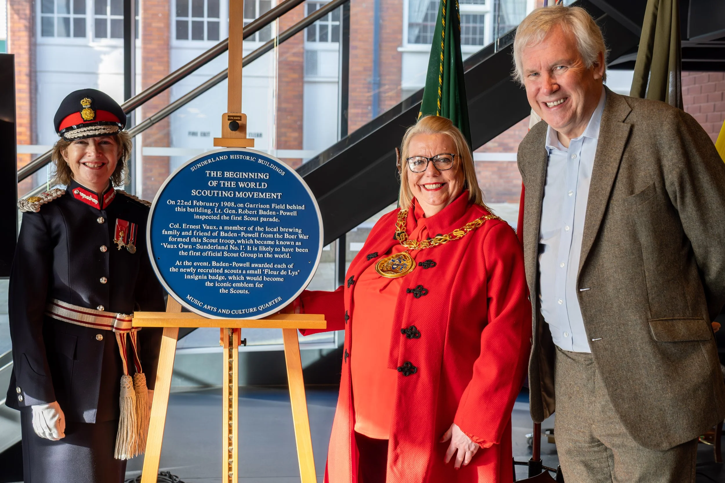 Sunderland Scouts attending a Blue Plaque reveal event in the North East.