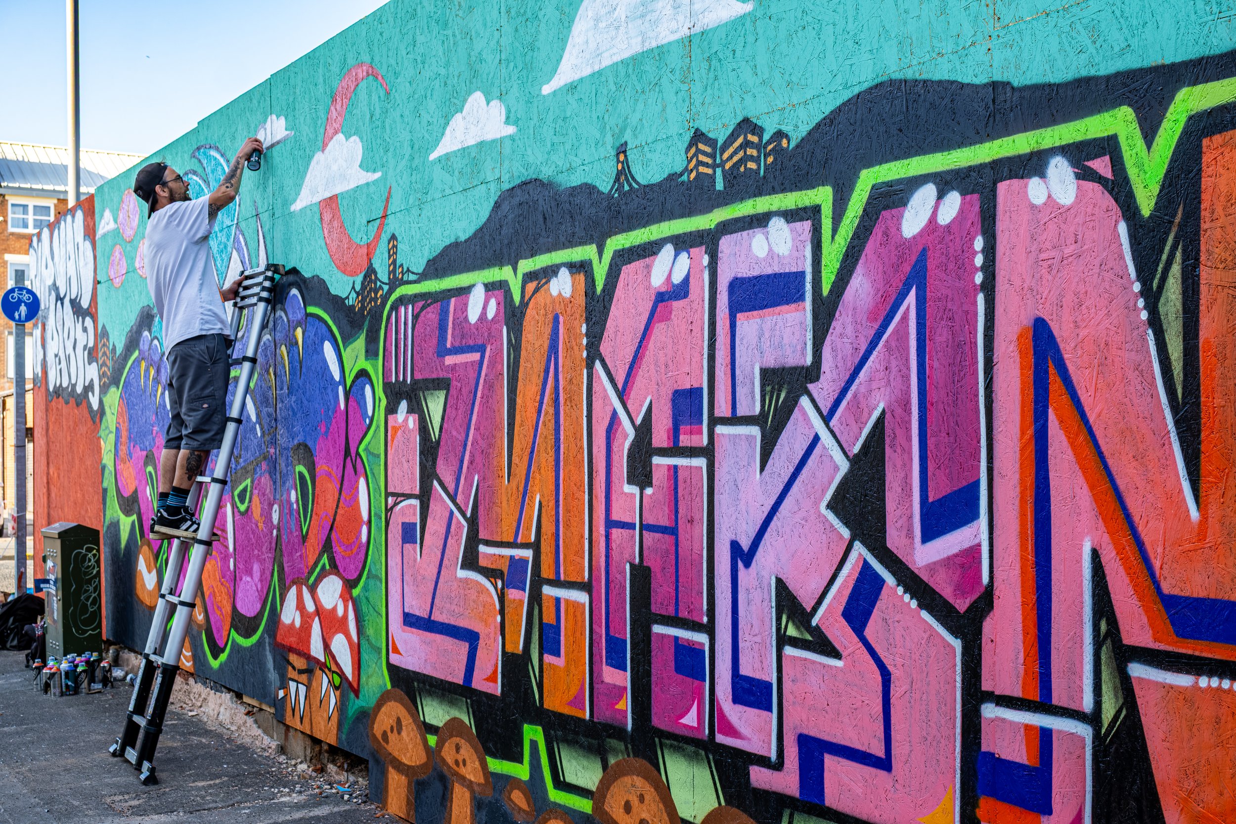 Artwork photographed whilst being painted in the Sunniside area