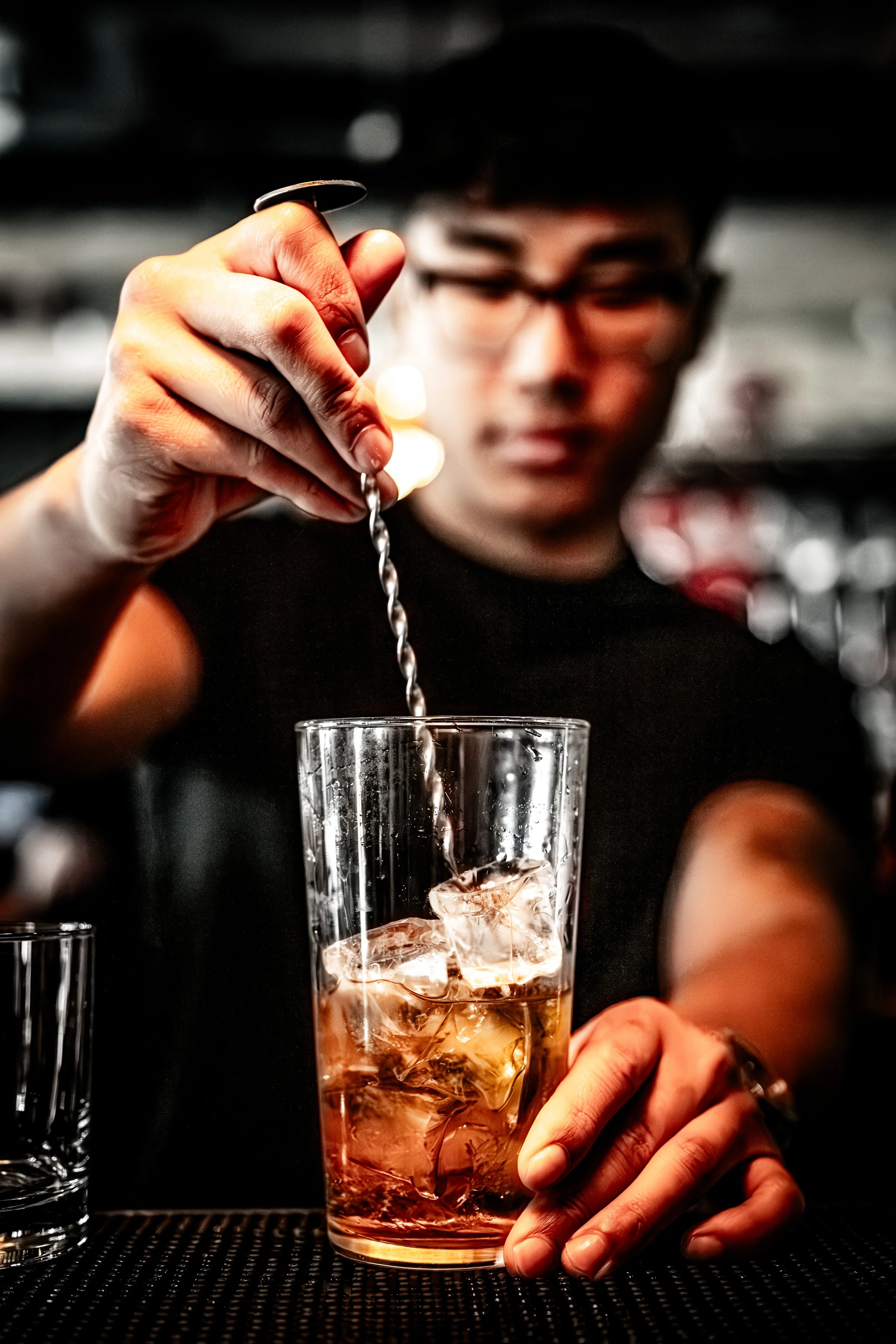 The Engine Room in the Fire Station Sunderland, Portrait photography / Business branding, man making cocktails